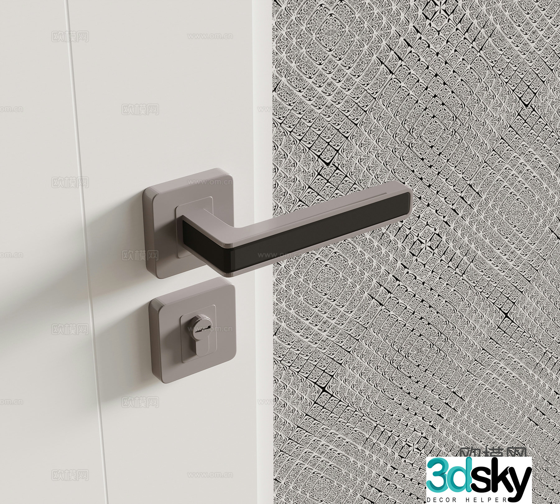 Modern door lock Door handle Handle 3D model