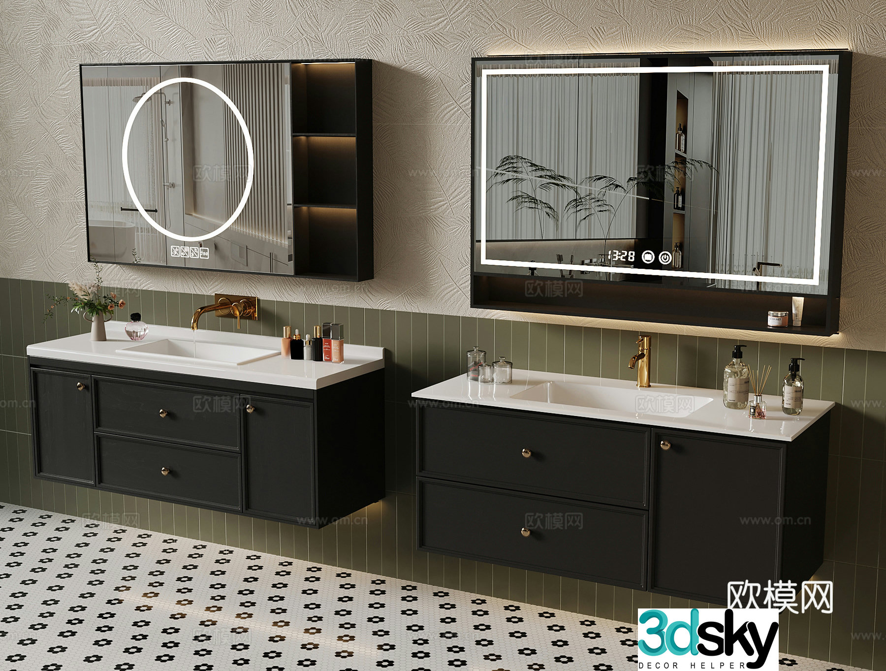 French bathroom cabinet 3d model