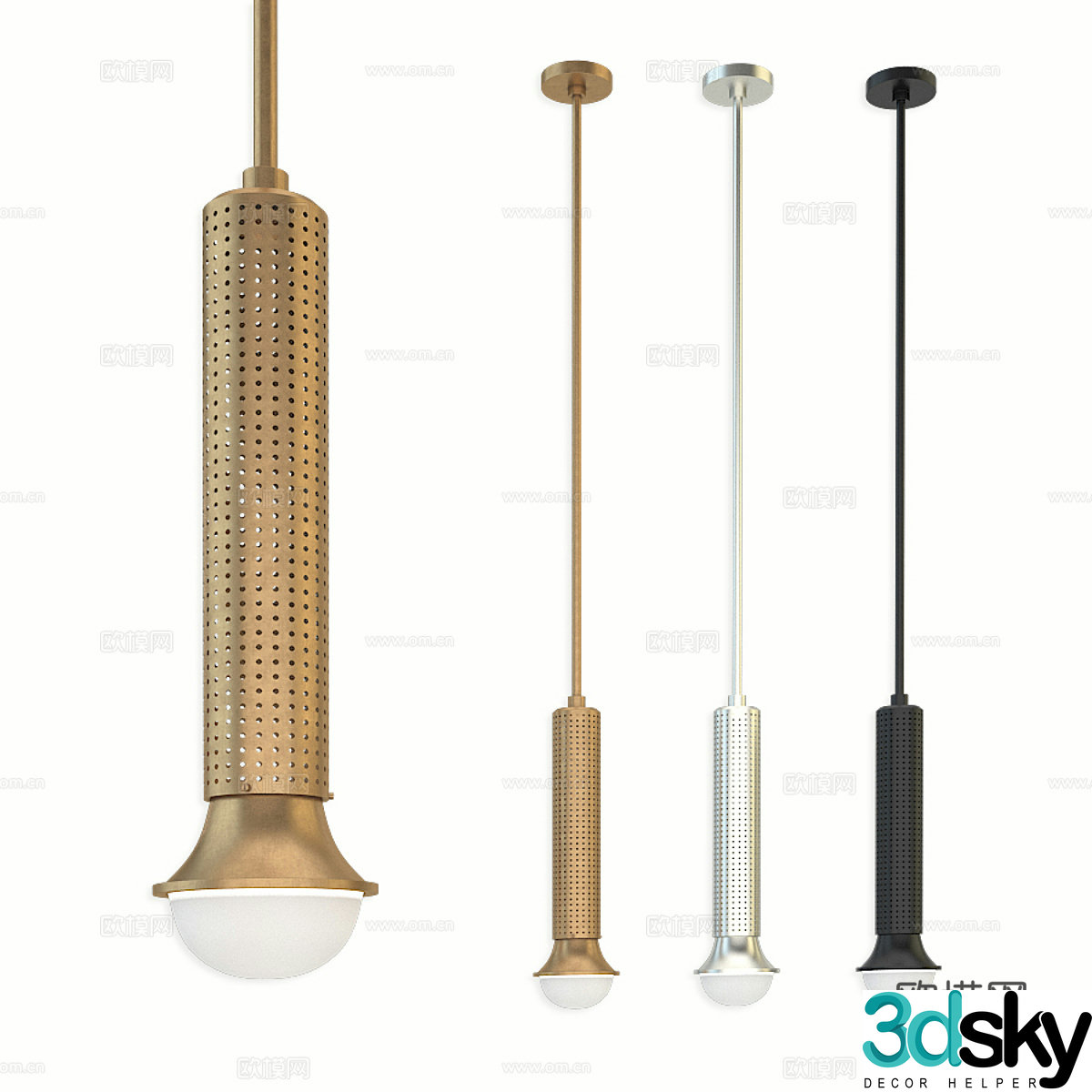 New Chinese Precision Petite Metal Chandelier 3D Model