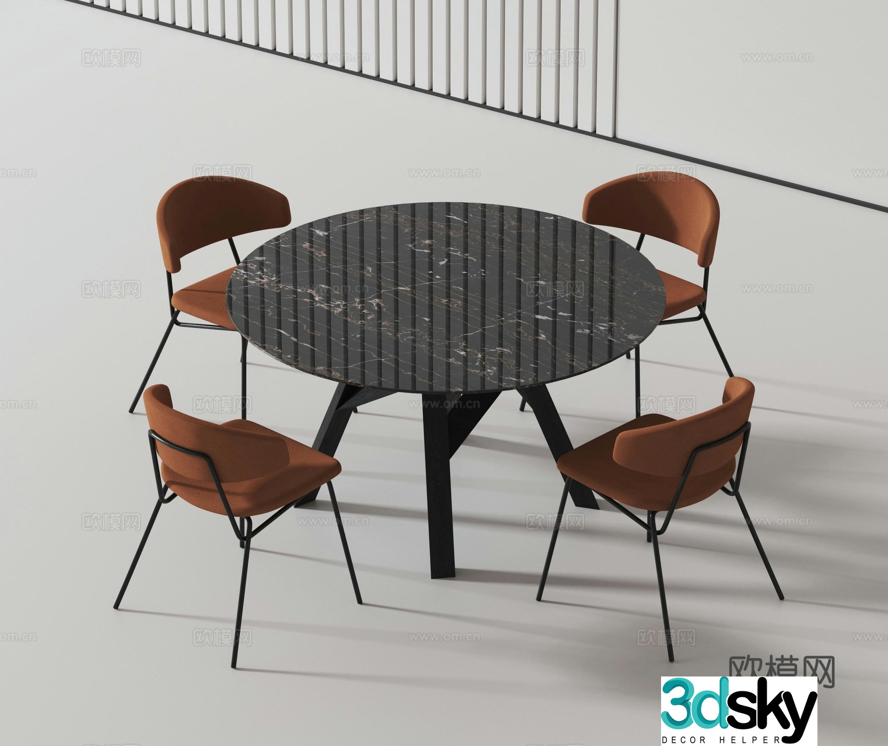 Modern casual table and chair 3d model
