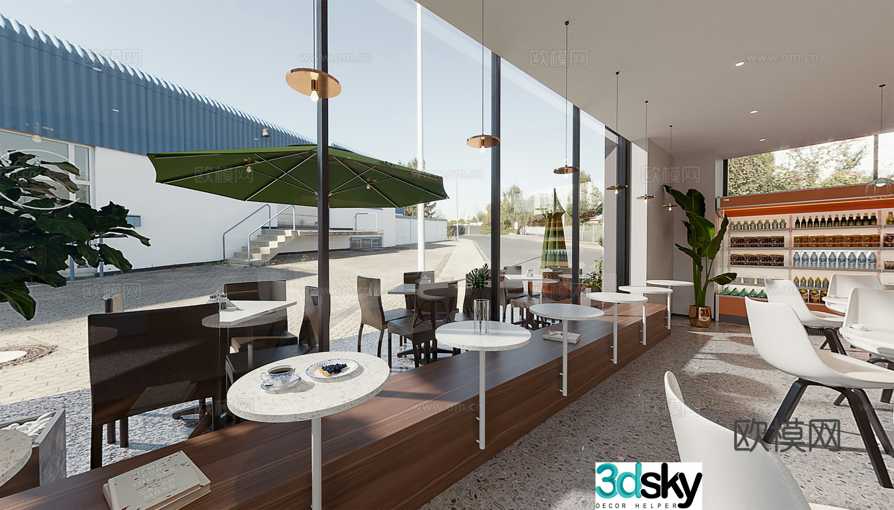 Modern coffee shop 3d model