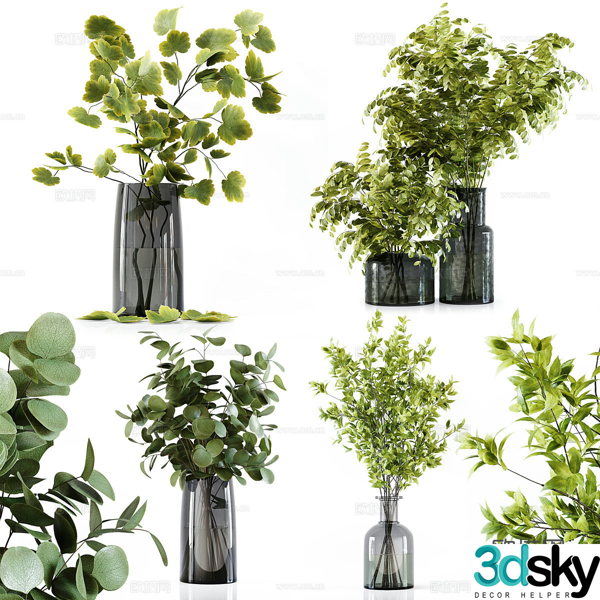 Modern vase flower art 3d model