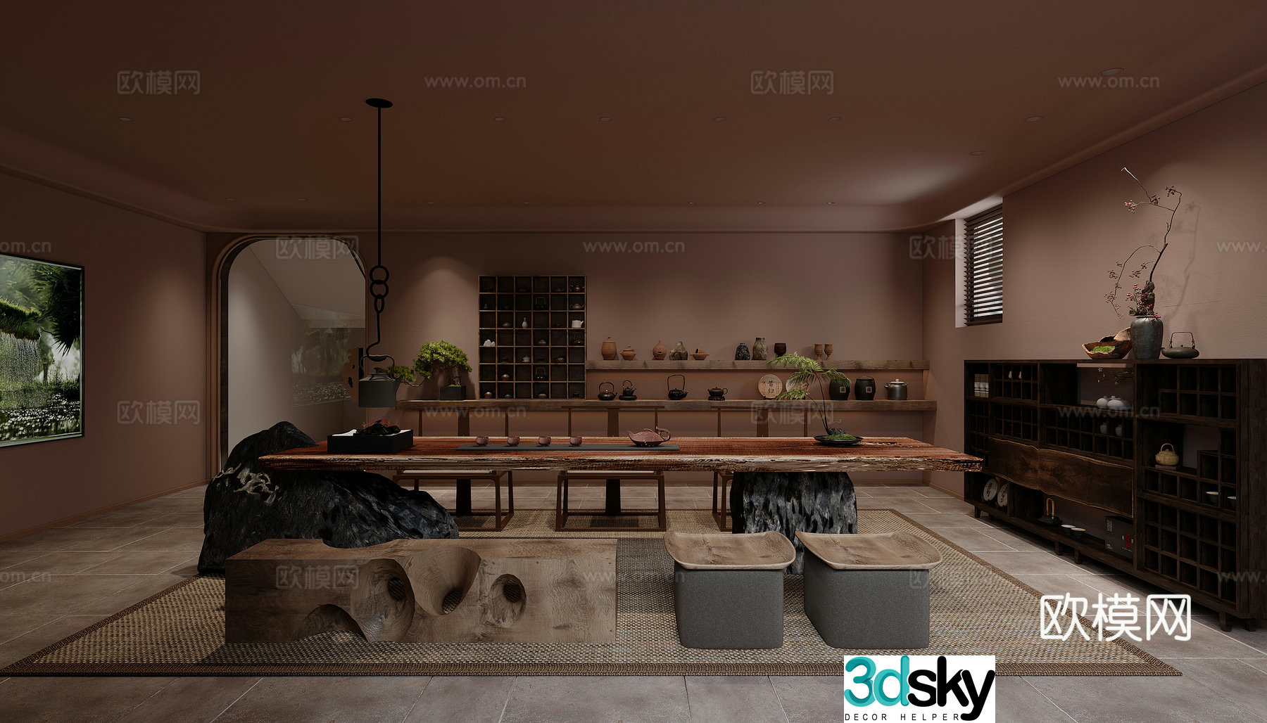 Modern tea room 3d model