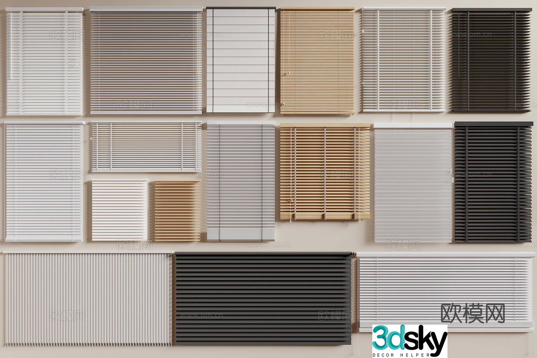 Modern venetian blinds 3d model