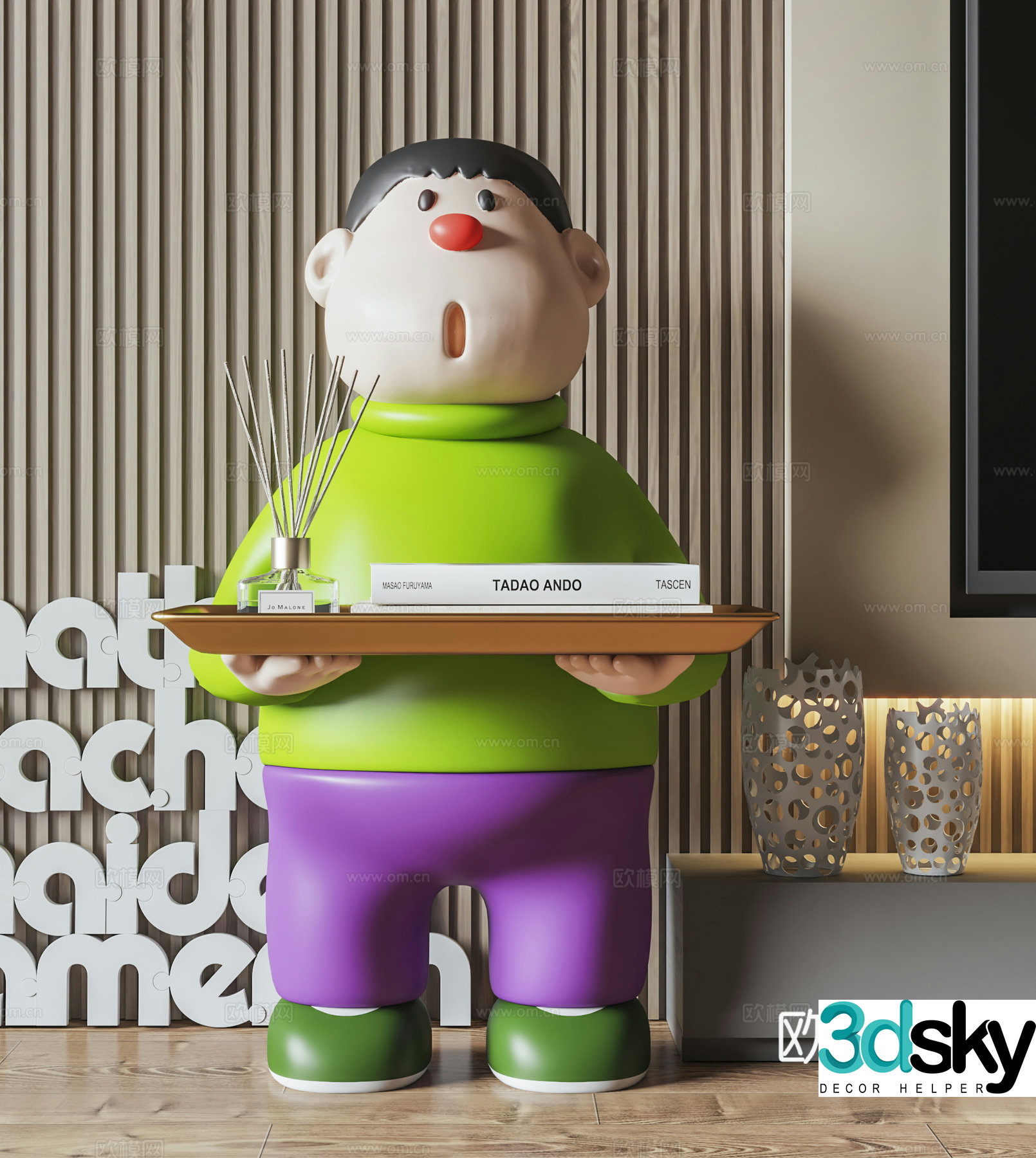 Modern cartoon shelf 3d model