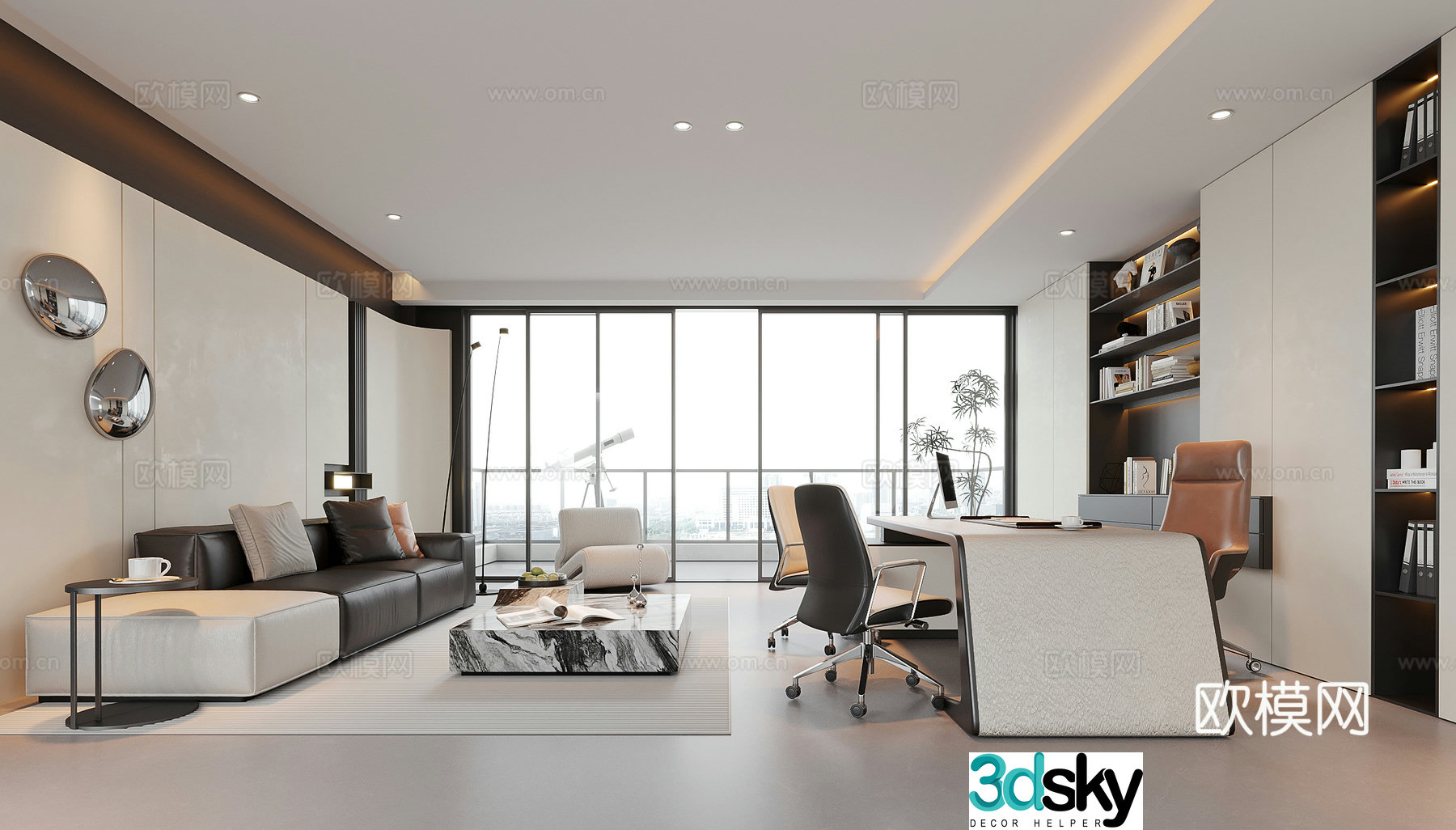 Modern General Manager Office Chairman Office Boss Office Desk Chair 3D Model