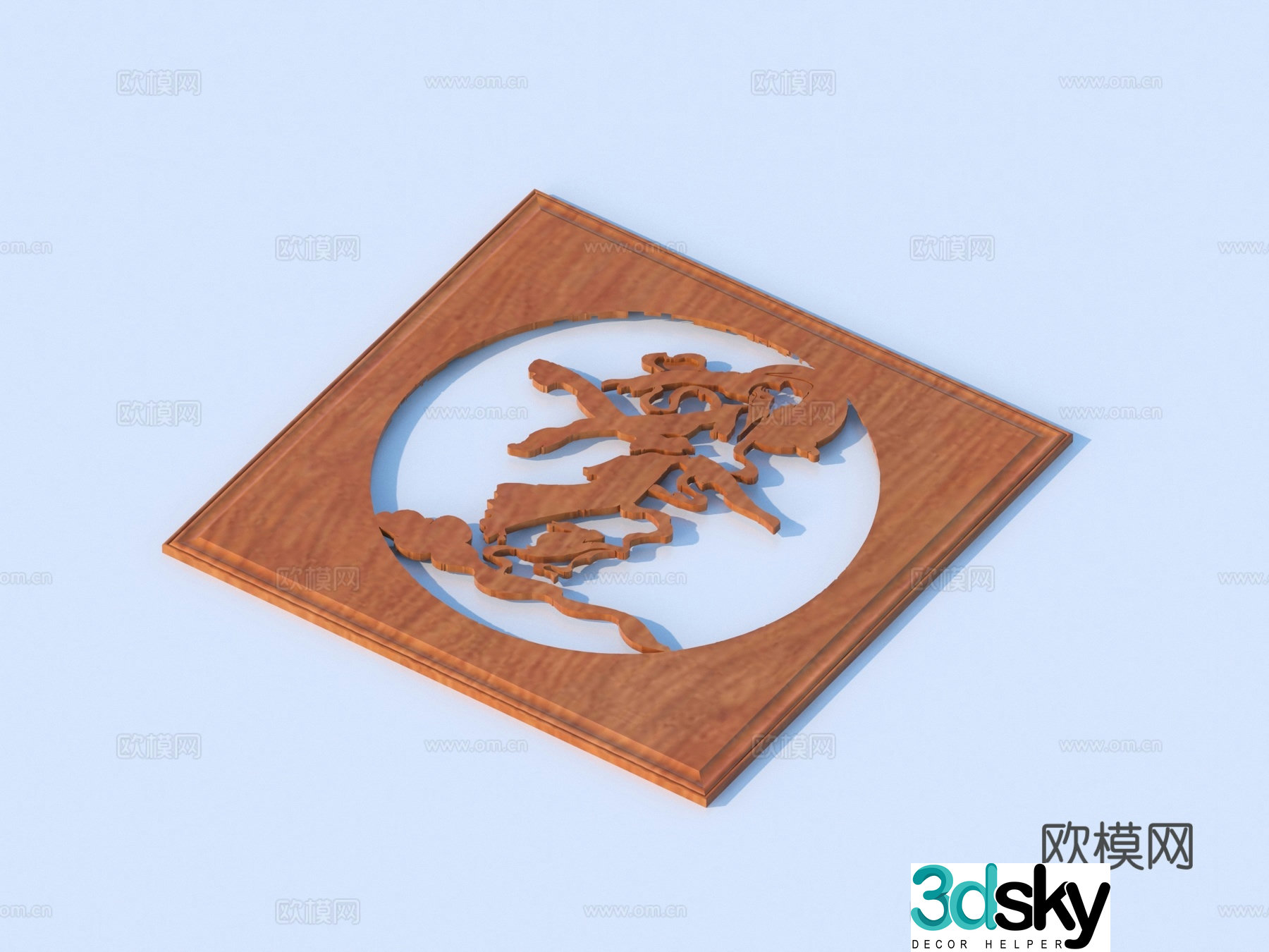 Carved window Grating window Hollow window Relief Wood carving 3D model