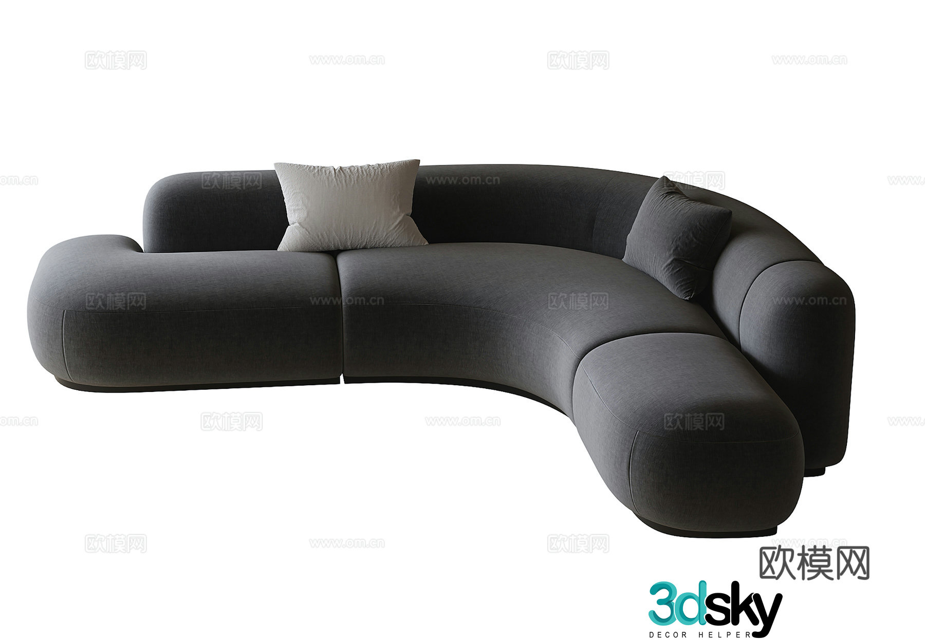Modern curved sofa fabric sofa 3d model