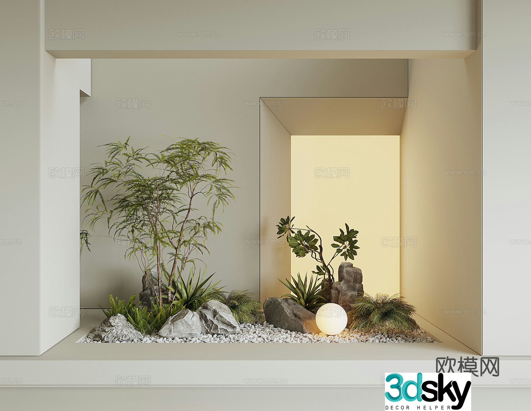 Modern houseplant landscape 3d model