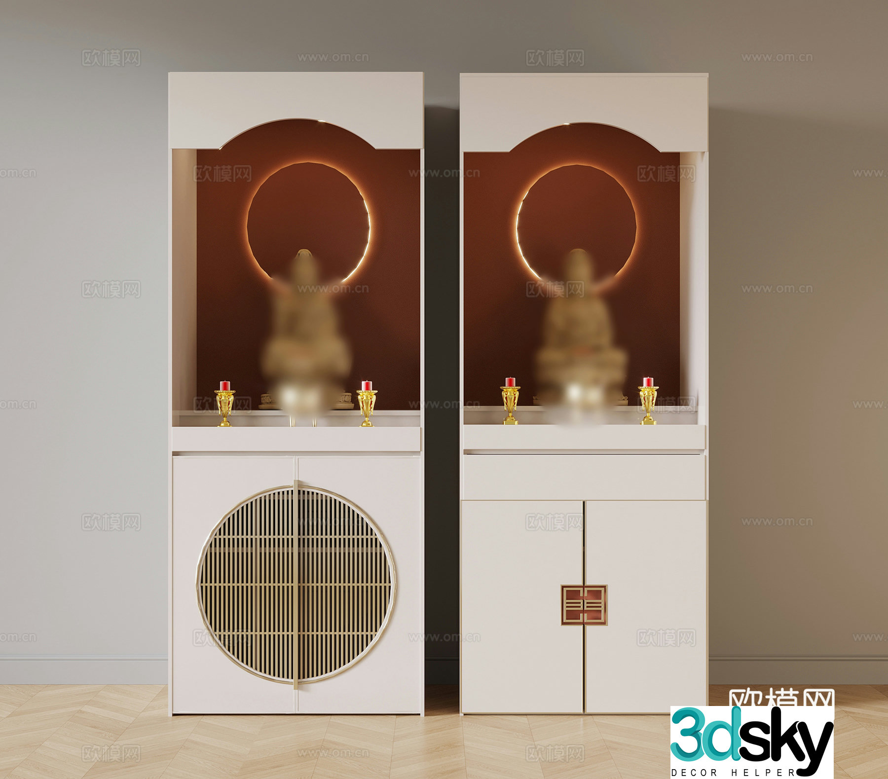 Buddha niche New Chinese style Buddha niche 3D model