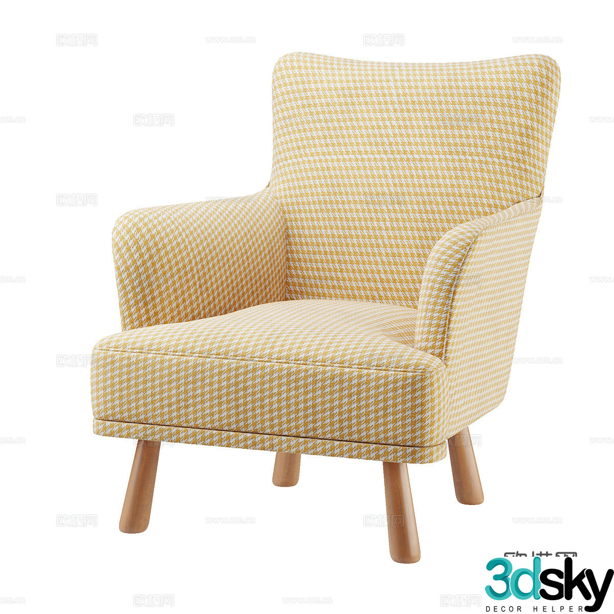 Fabric single sofa Fabric single chair Fabric casual chair Fabric backrest chair Fabric lounge chair 3D model
