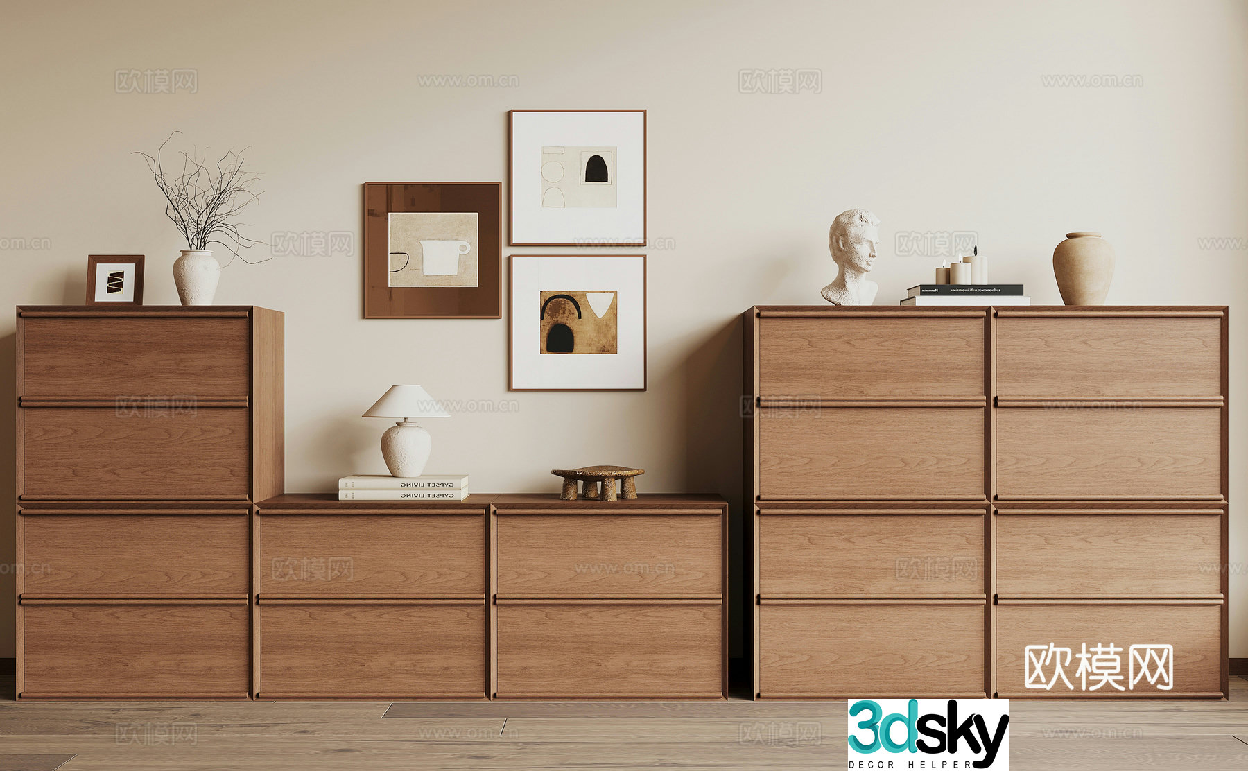 Modern storage cabinet chest of drawers 3d model