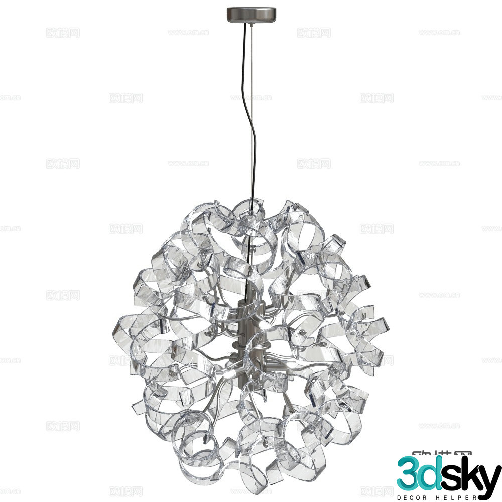 Metal Lux Italian Light Luxury Chandelier Metal Chandelier Glass Chandelier 3D Model