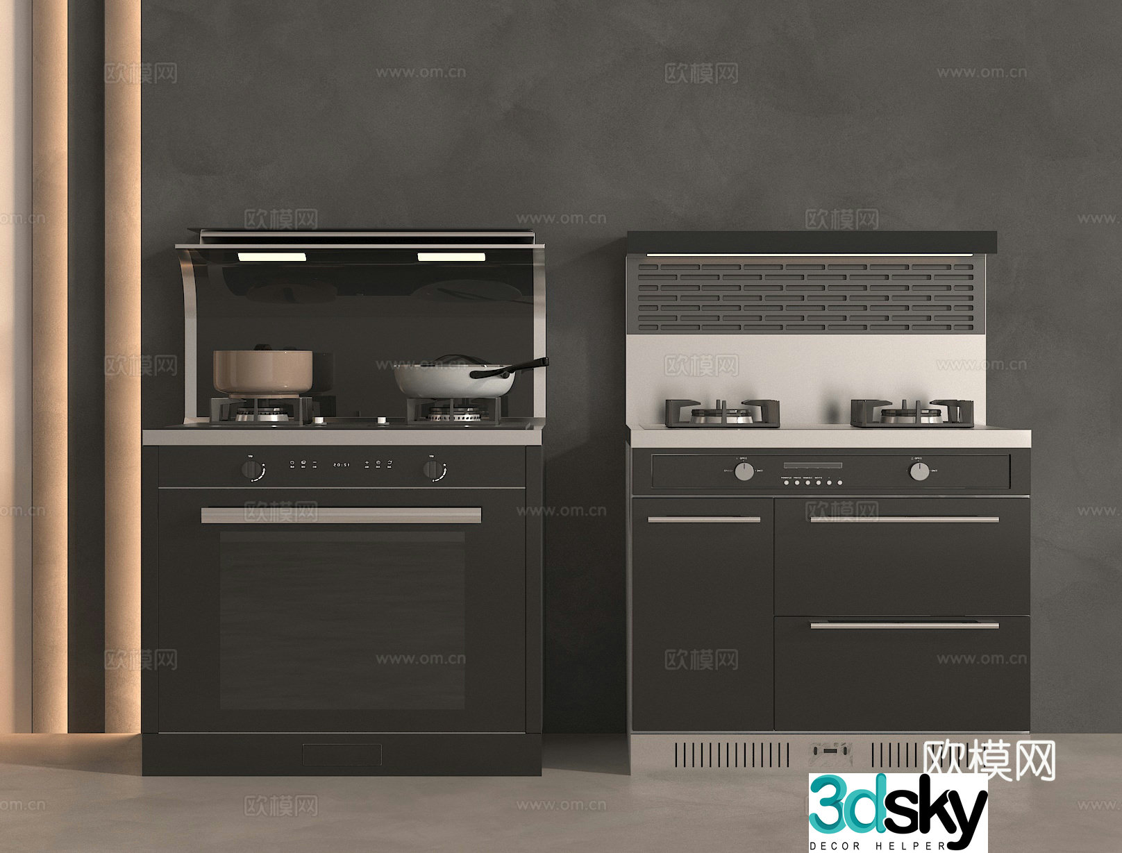 Integrated stove stove stove 3D model