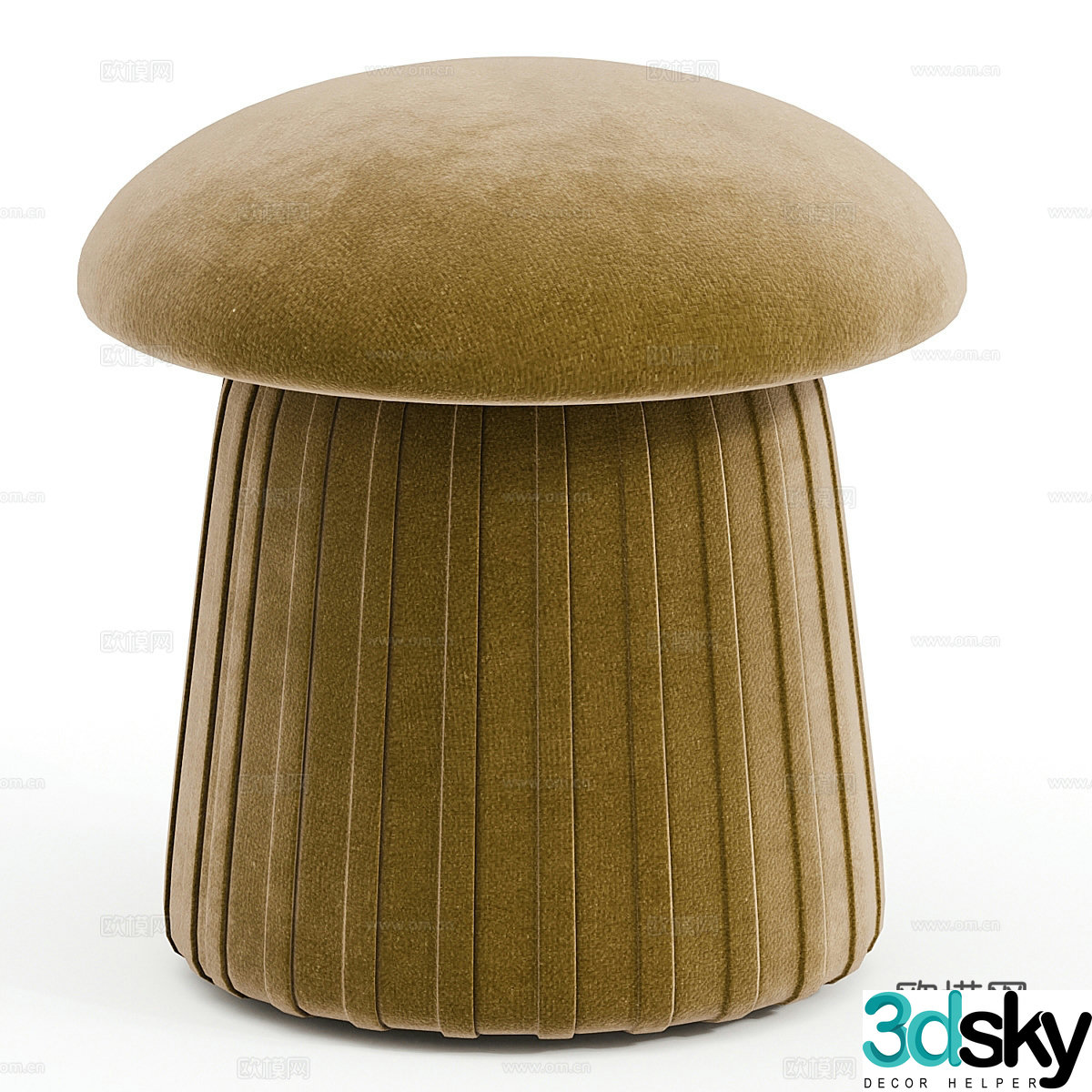 Modern Roberta fabric stool 3D model