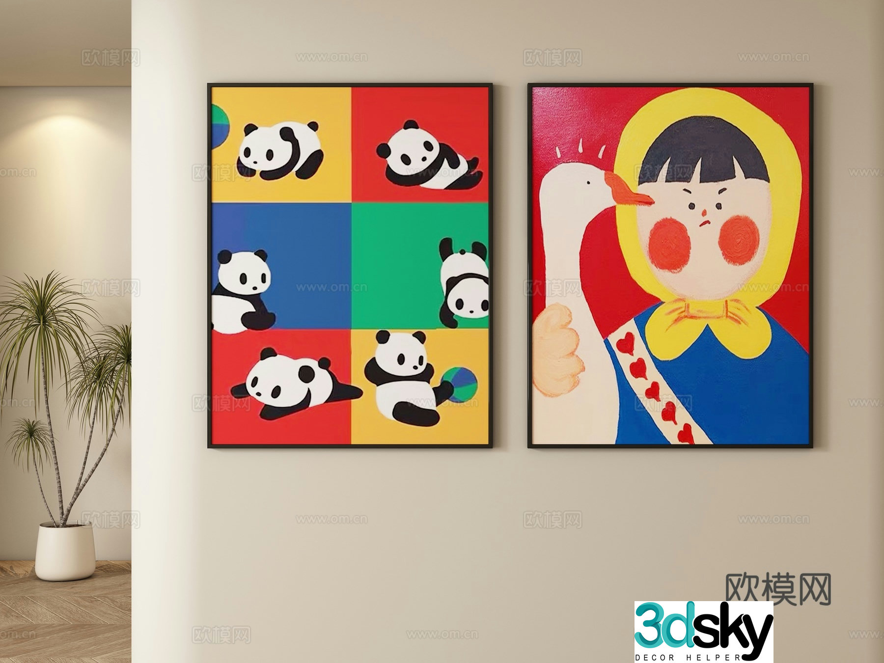 Children’s decorative painting hanging painting 3d model