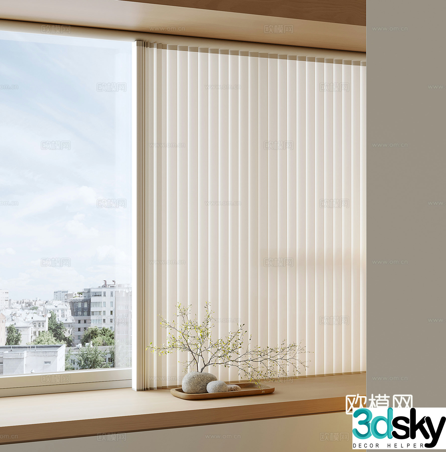 Modern dream curtain 3d model