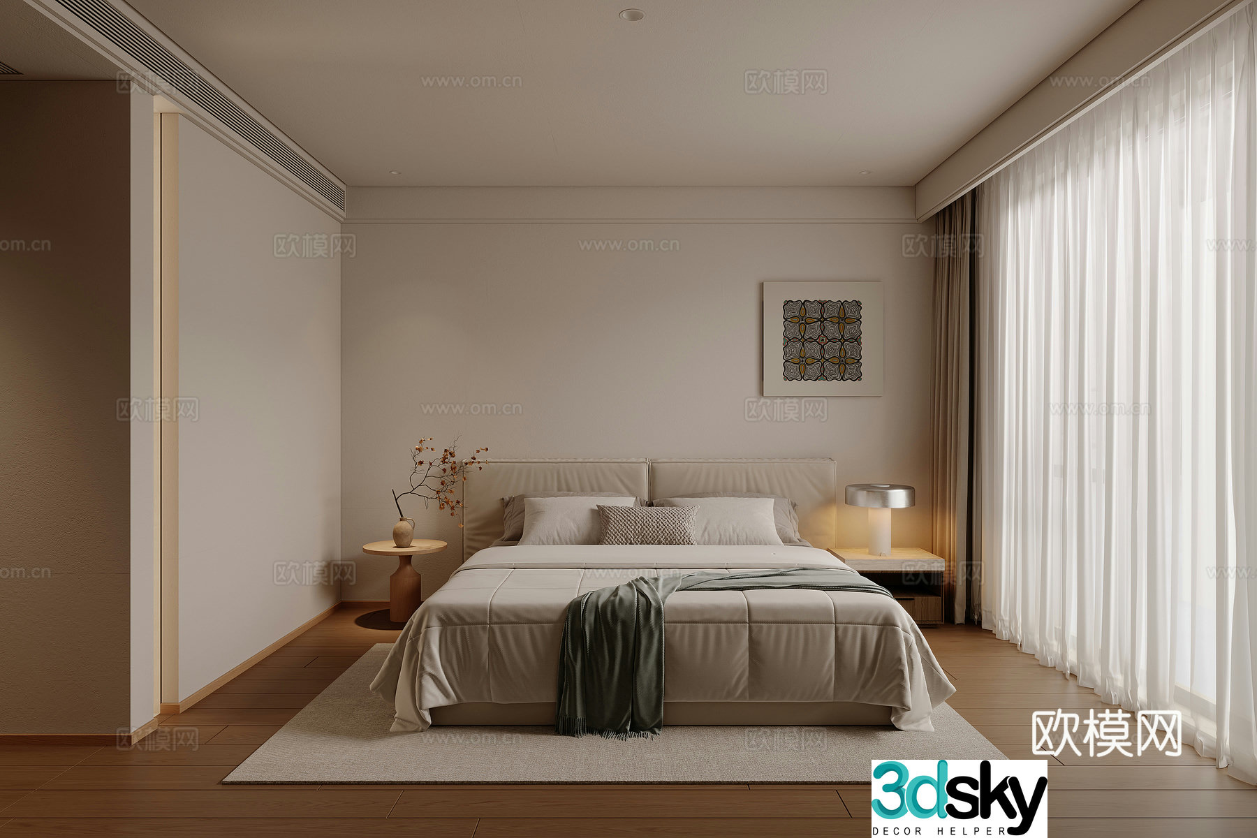 Modern bedroom master bedroom 3d model