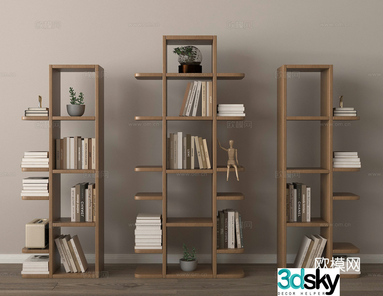 Bookshelf Books Bookcase 3d model