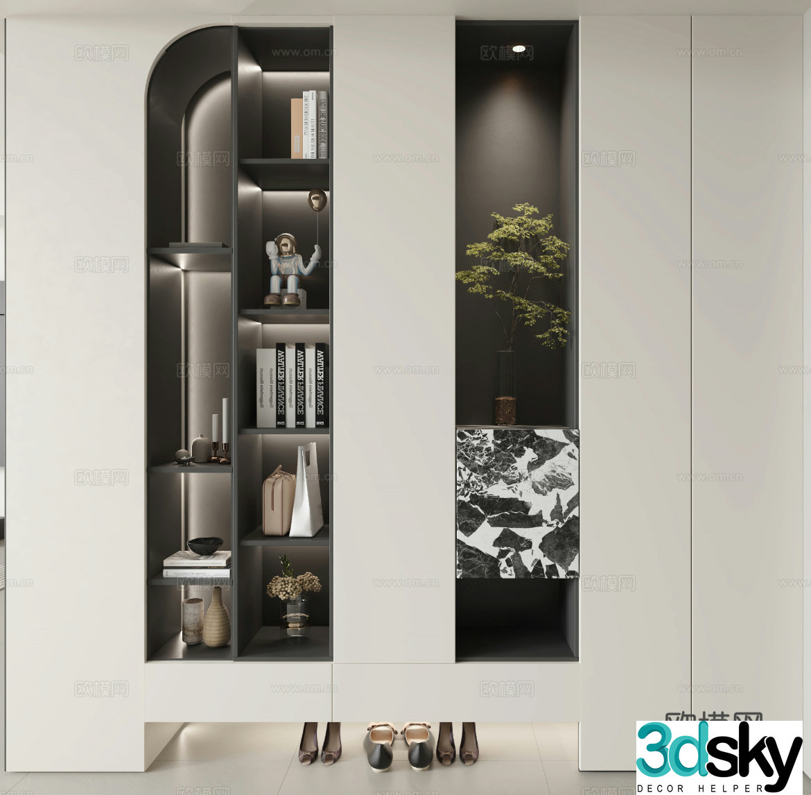 Modern shoe cabinet 3d model