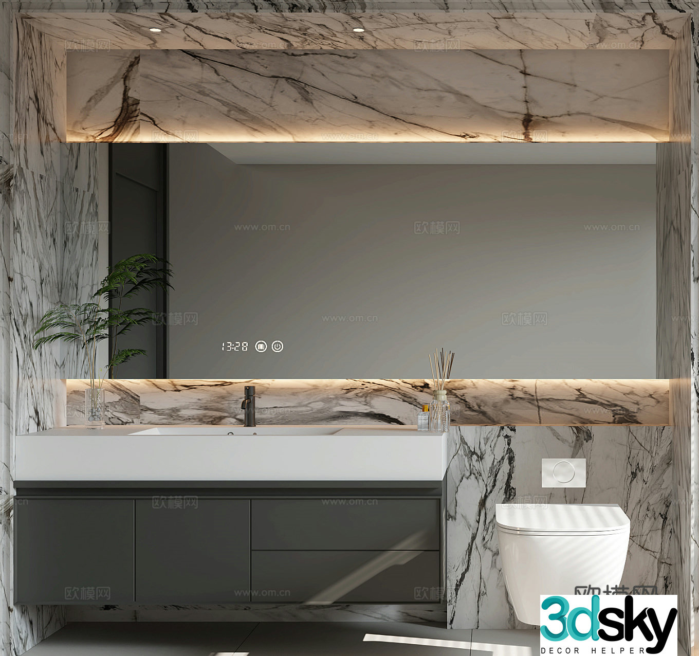 Modern bathroom cabinet 3d model