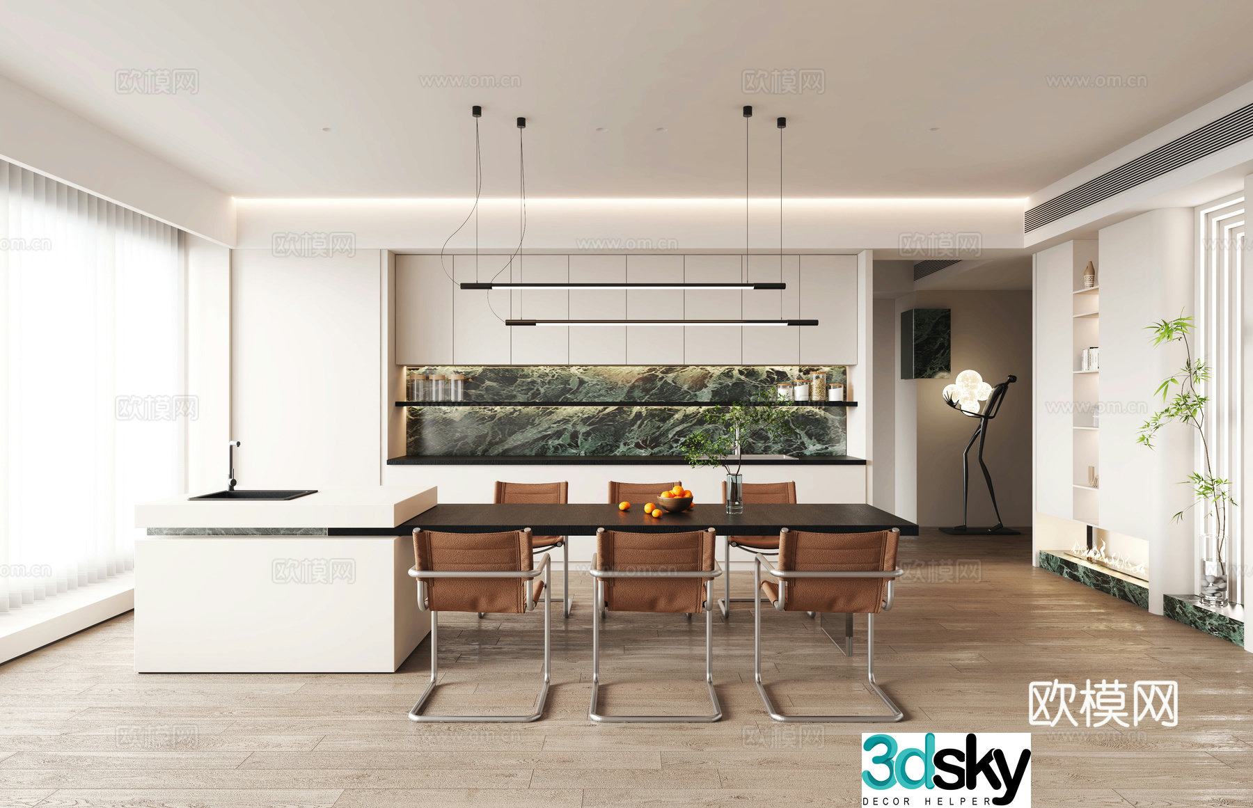 Modern restaurant 3d model