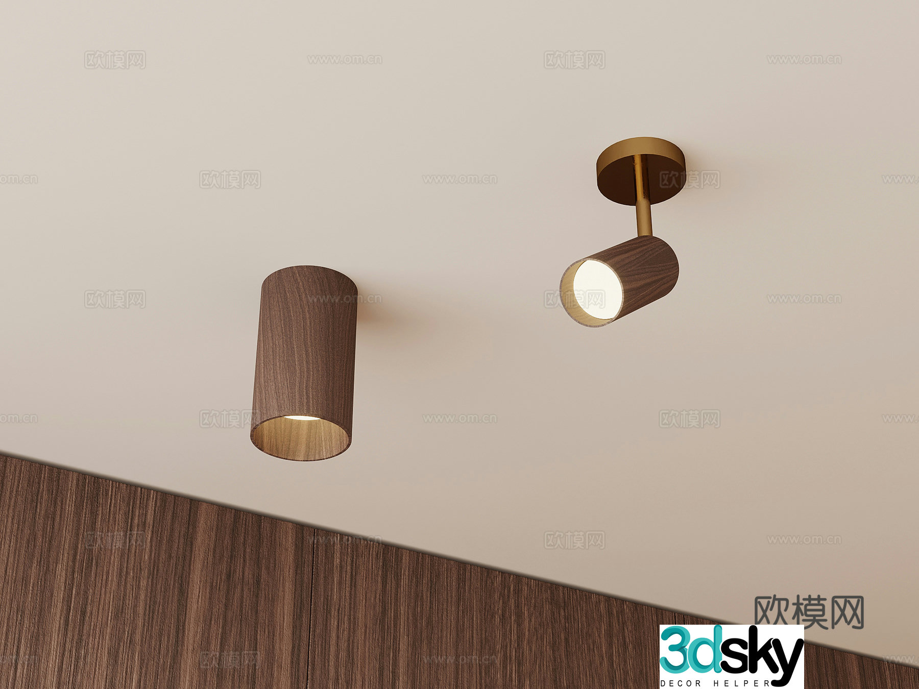 Modern medieval downlight spotlight 3d model