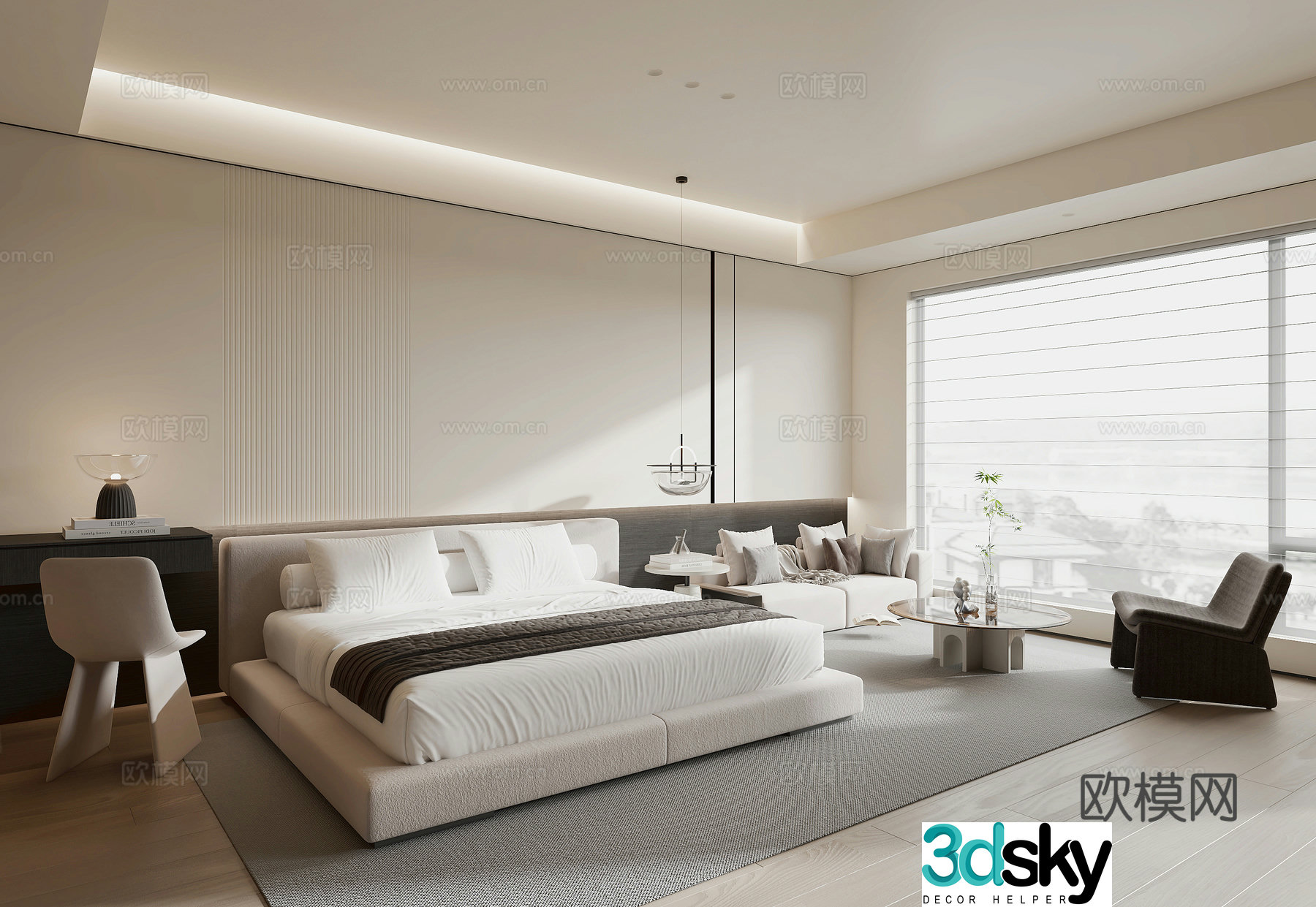 Modern hotel room 3d model