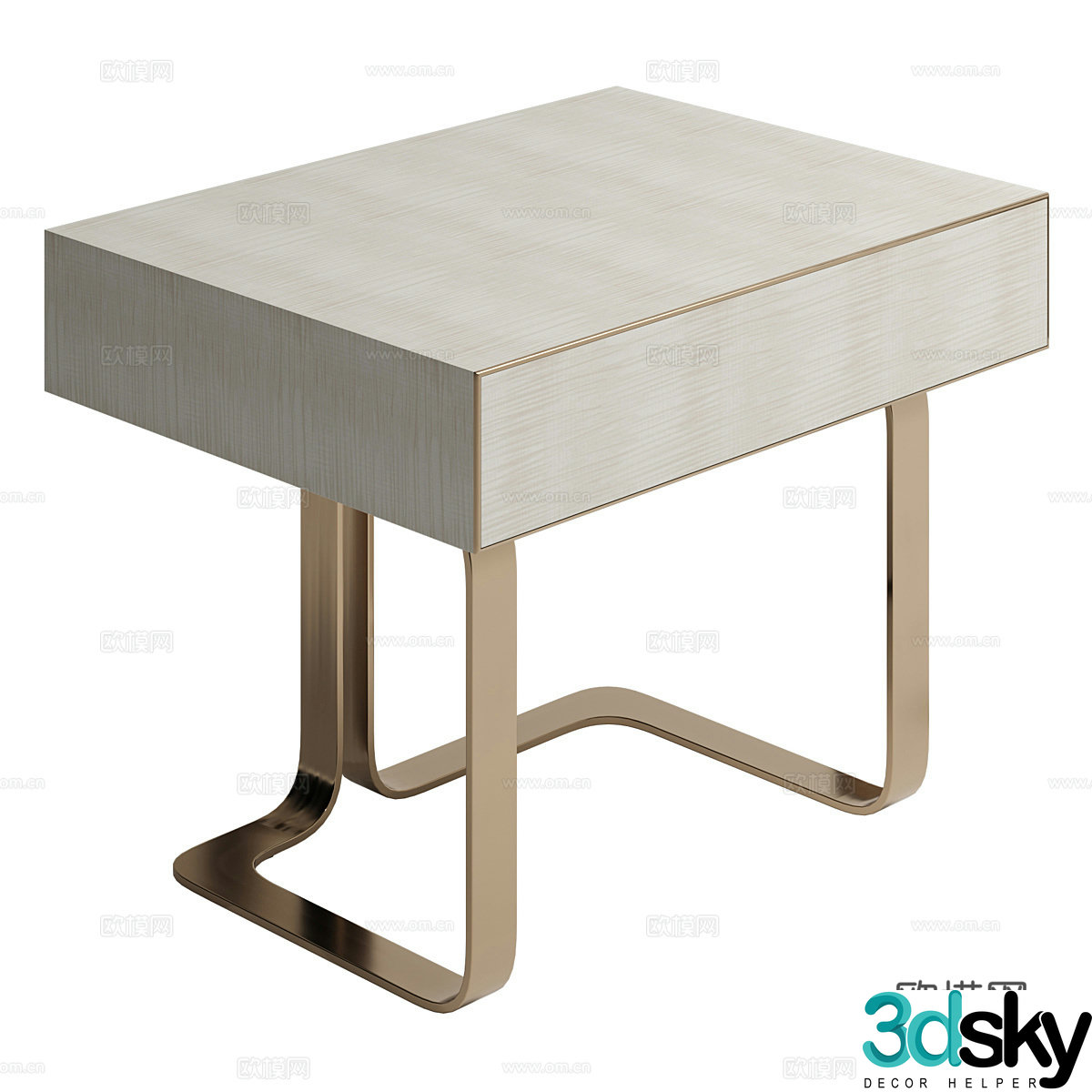 Modern Italian light luxury Fendi Infinity bedside table 3D model