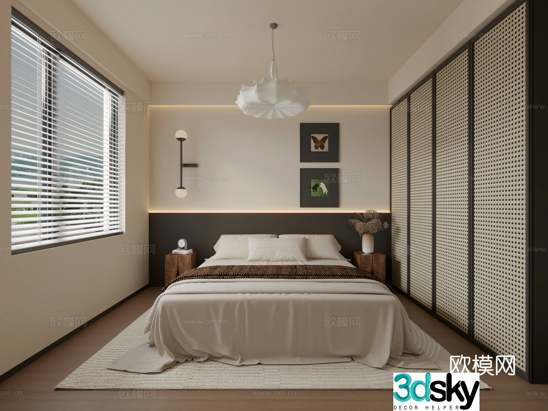 Middle-aged bedroom 3d model