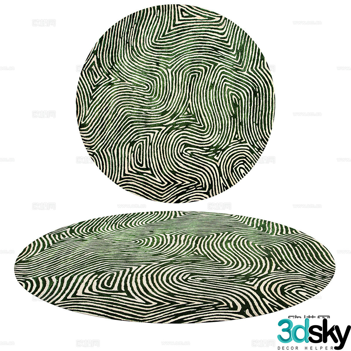 American carpet Classical carpet B&B carpet Round carpet 3d model