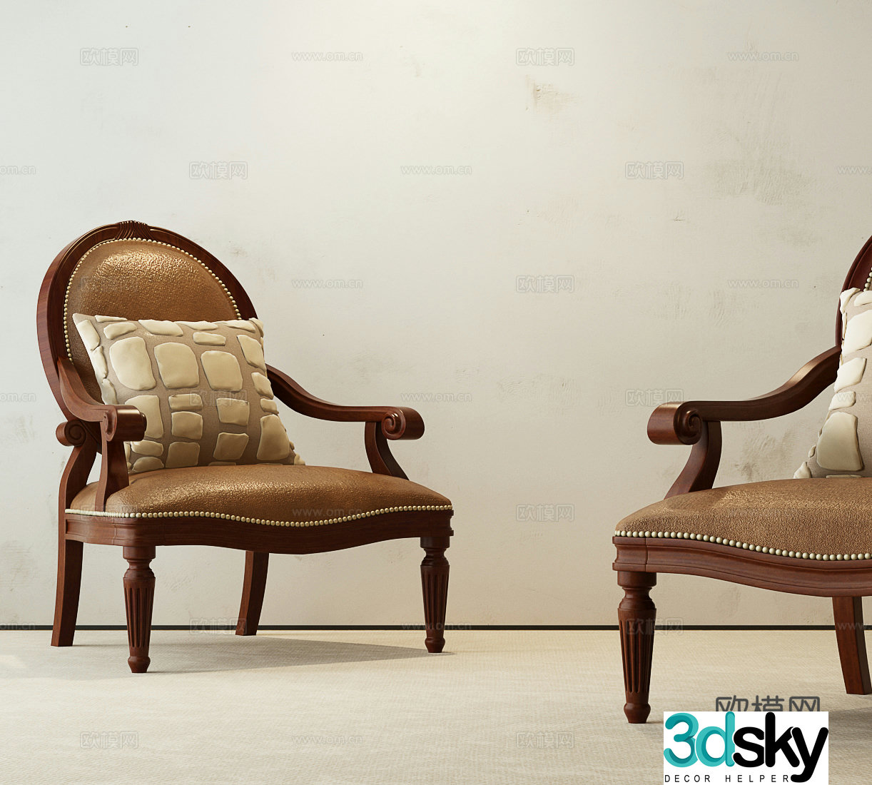 American casual chair 3d model