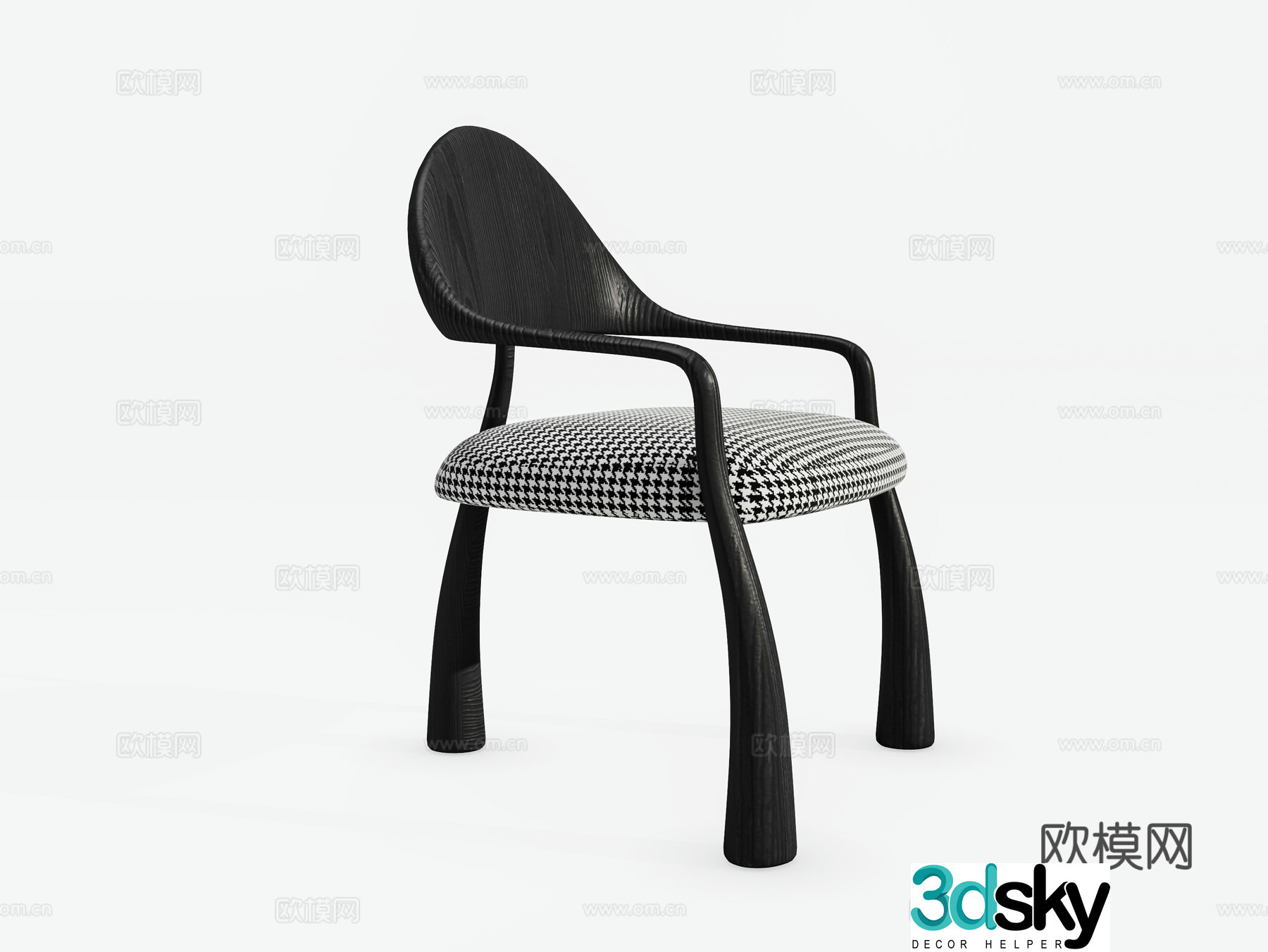 Modern dining chair single chair 3d model