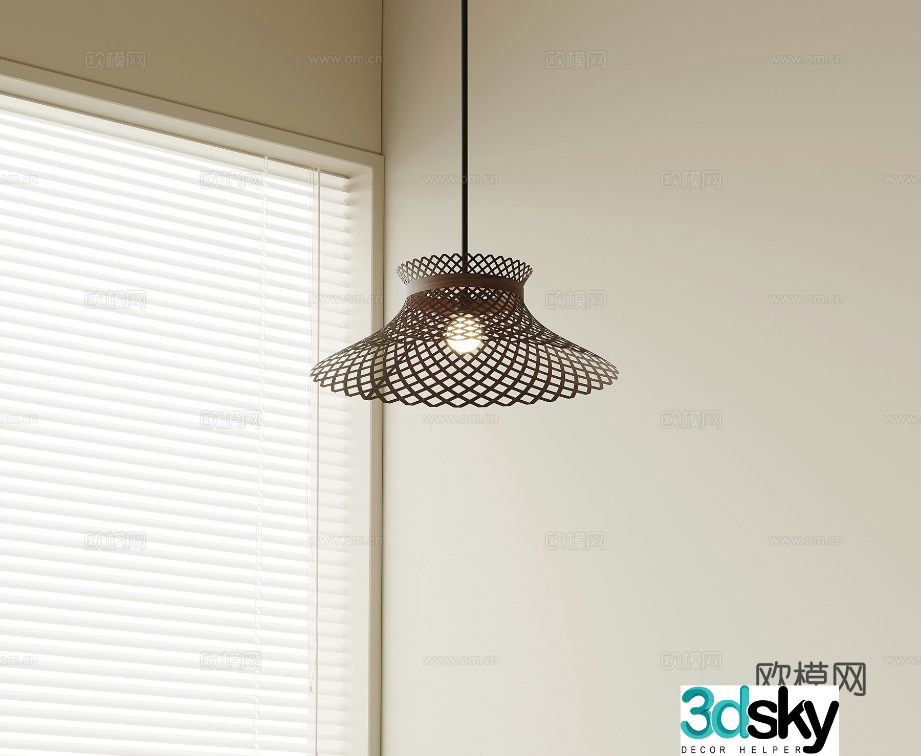 Middle-aged fishing line chandelier Small chandelier 3d model