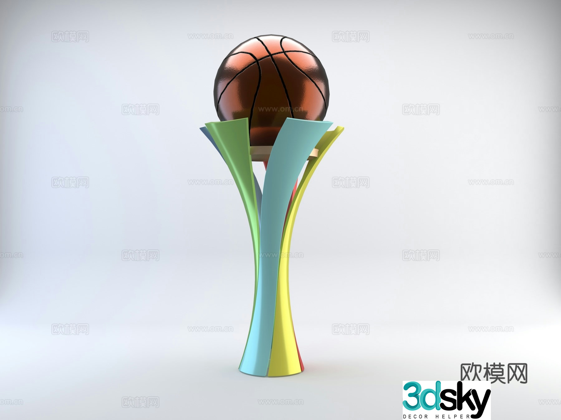 Basketball sculpture 3d model