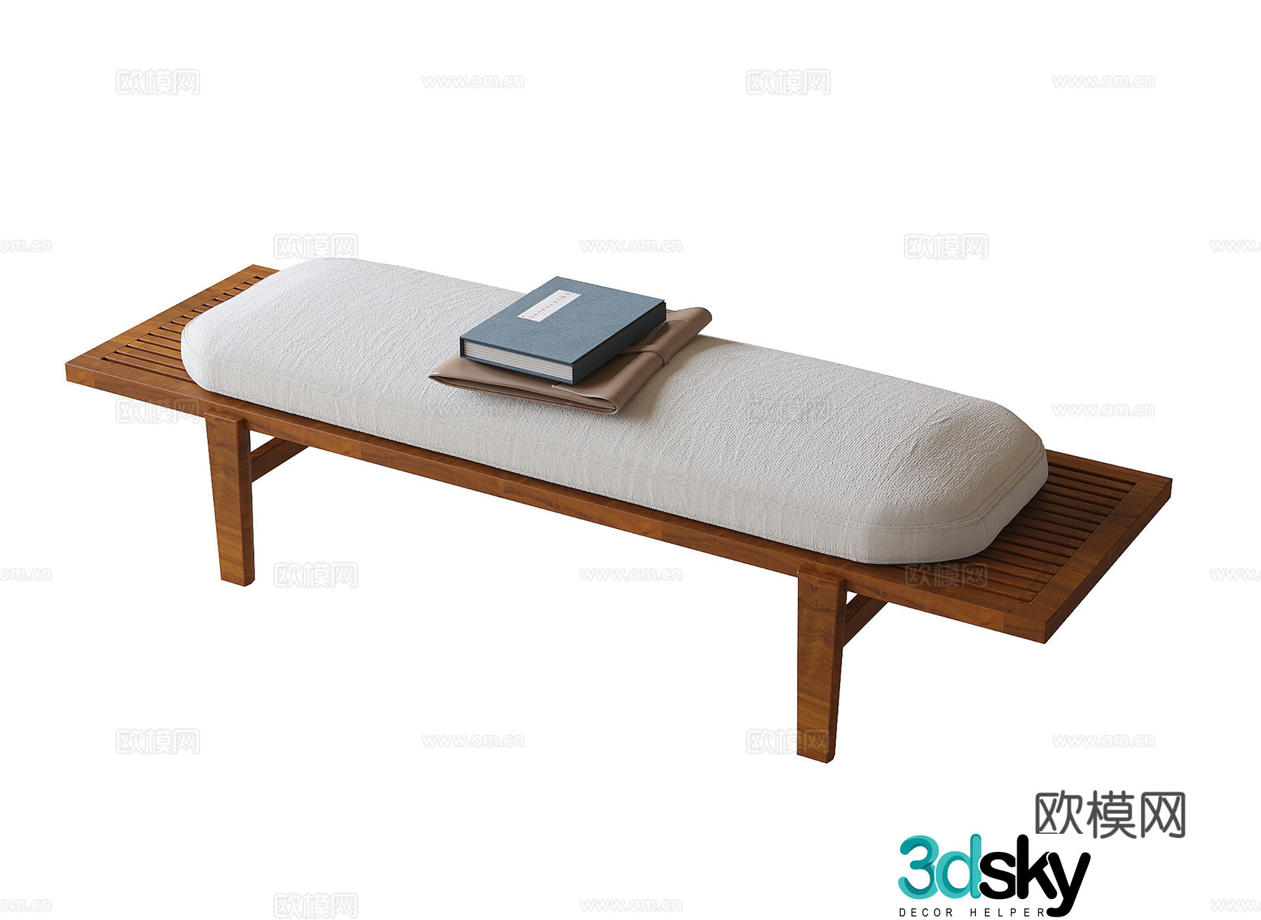 New Chinese style bed tail stool bench 3D model