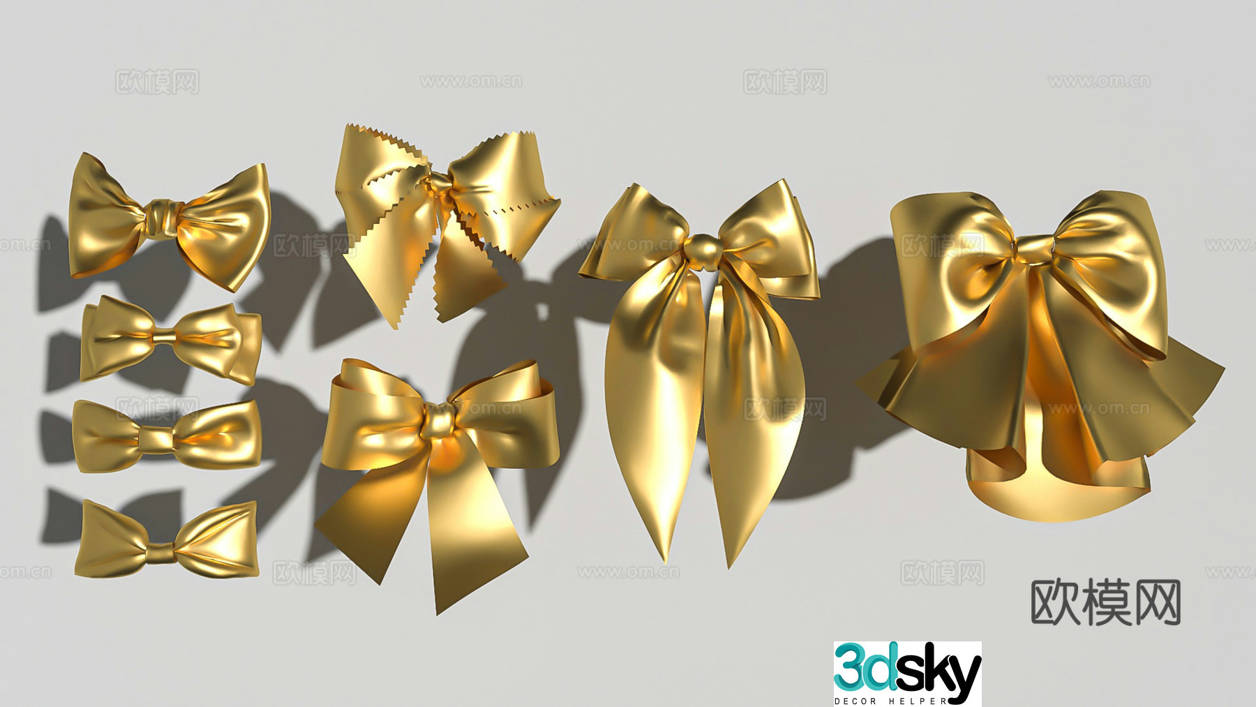 Bow decoration cartoon clothing accessories 3d model