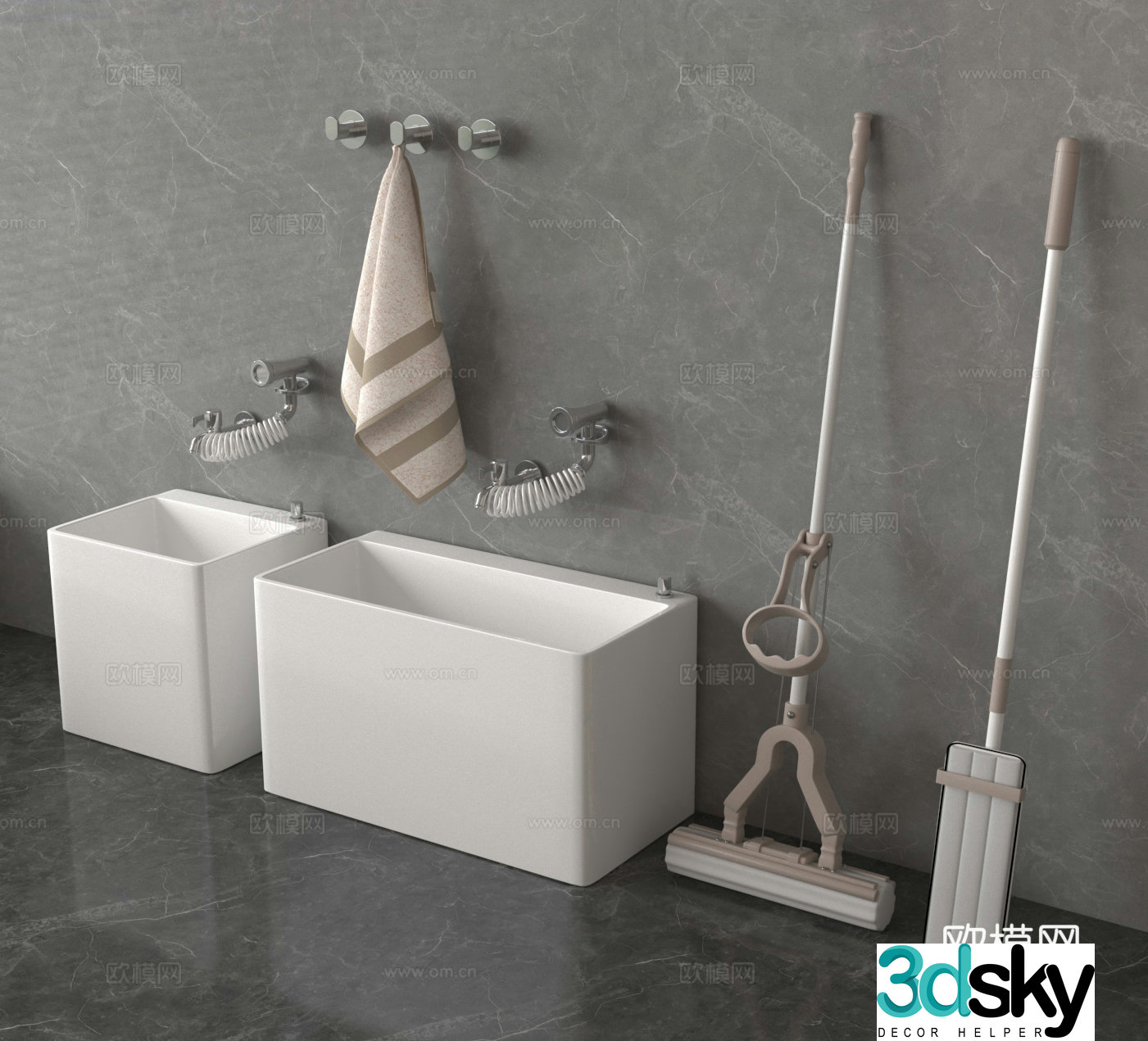 Mop pool Mop pool Mop pool Mop pool 3d model