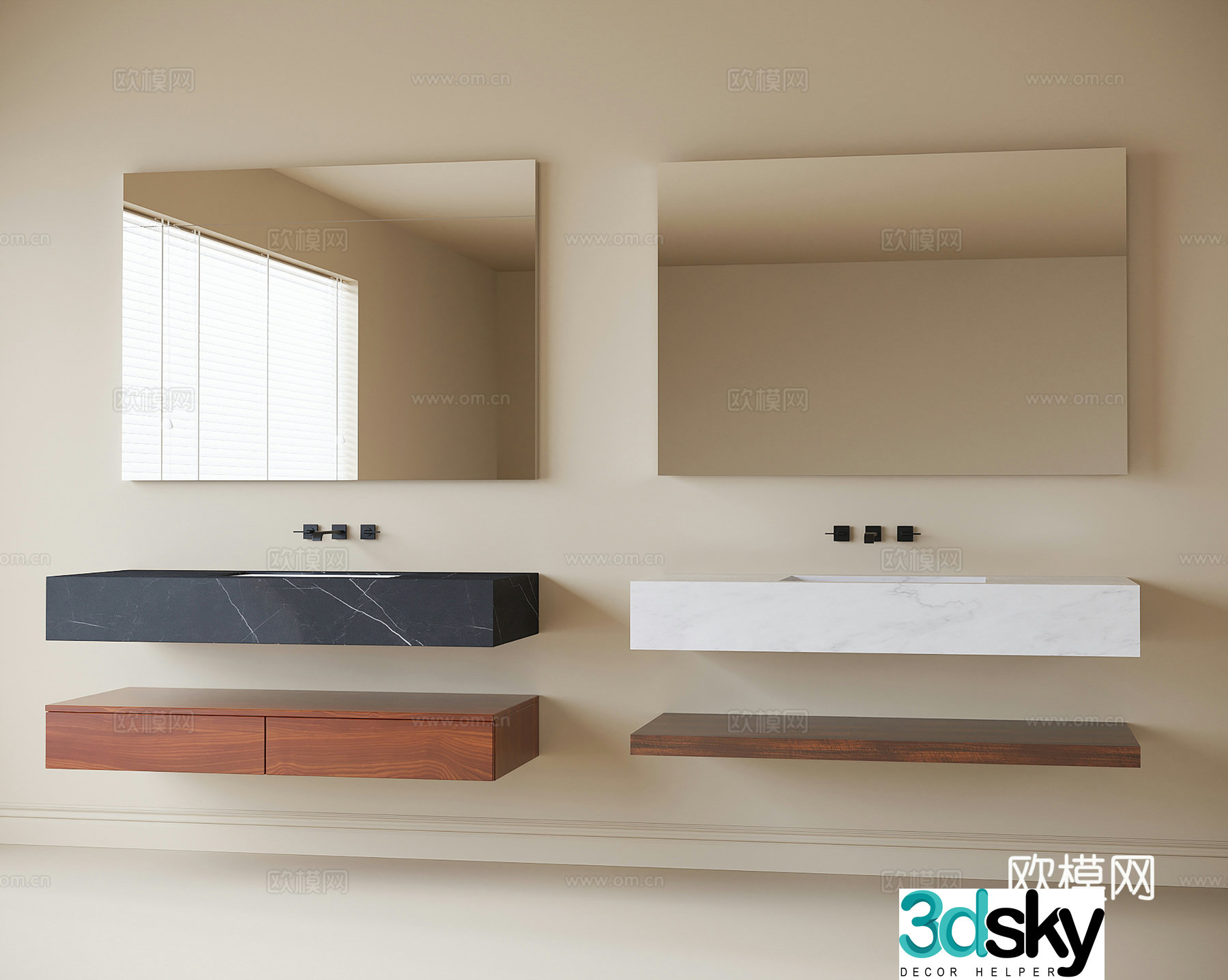 Modern bathroom cabinet bathroom cabinet bathroom cabinet mirror 3d model