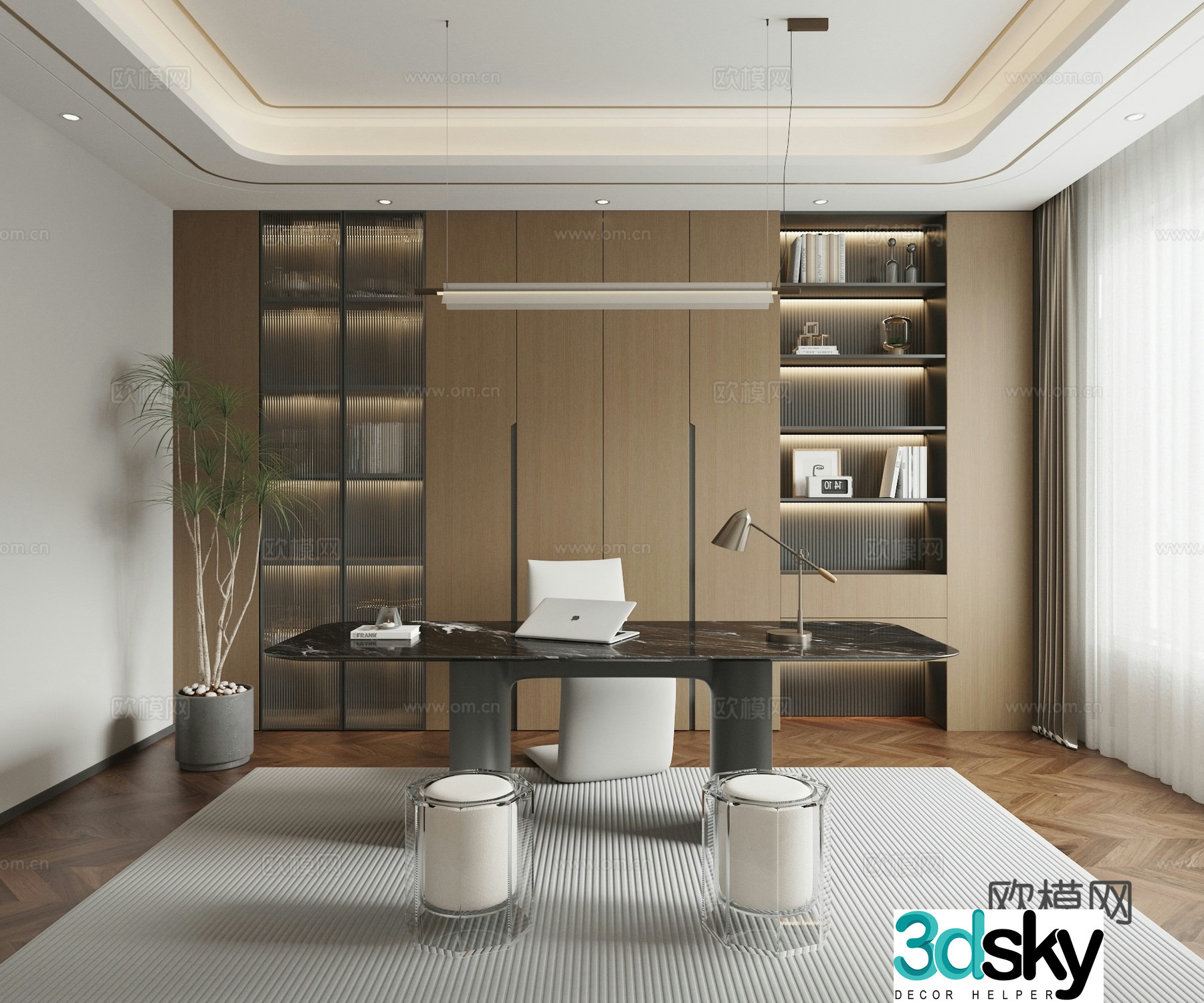 Modern study 3d model
