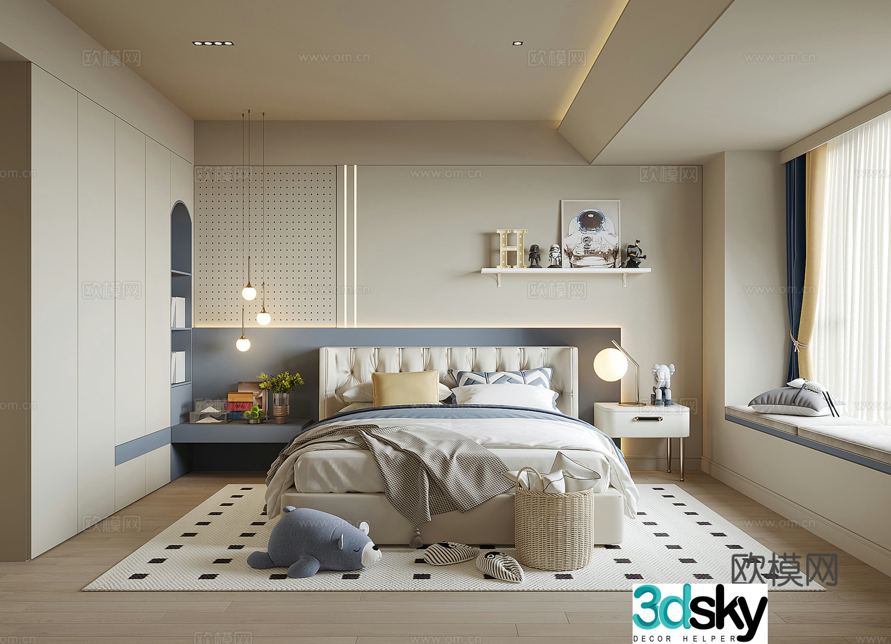 Modern children’s bedroom 3d model