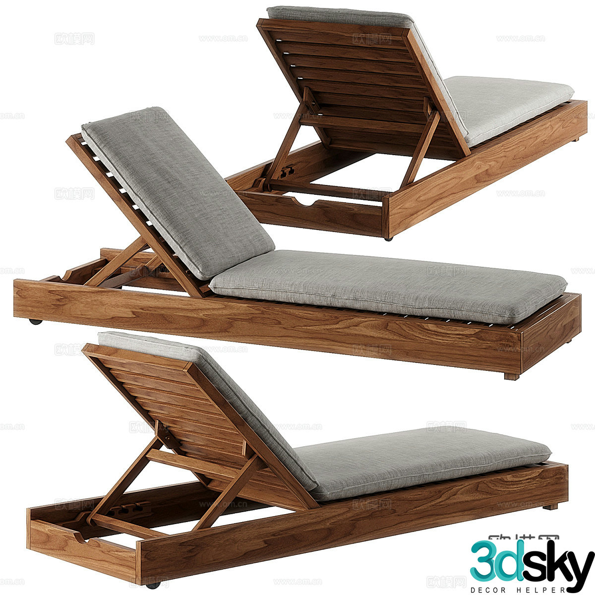 New Chinese Haven Sunbed 3D Model