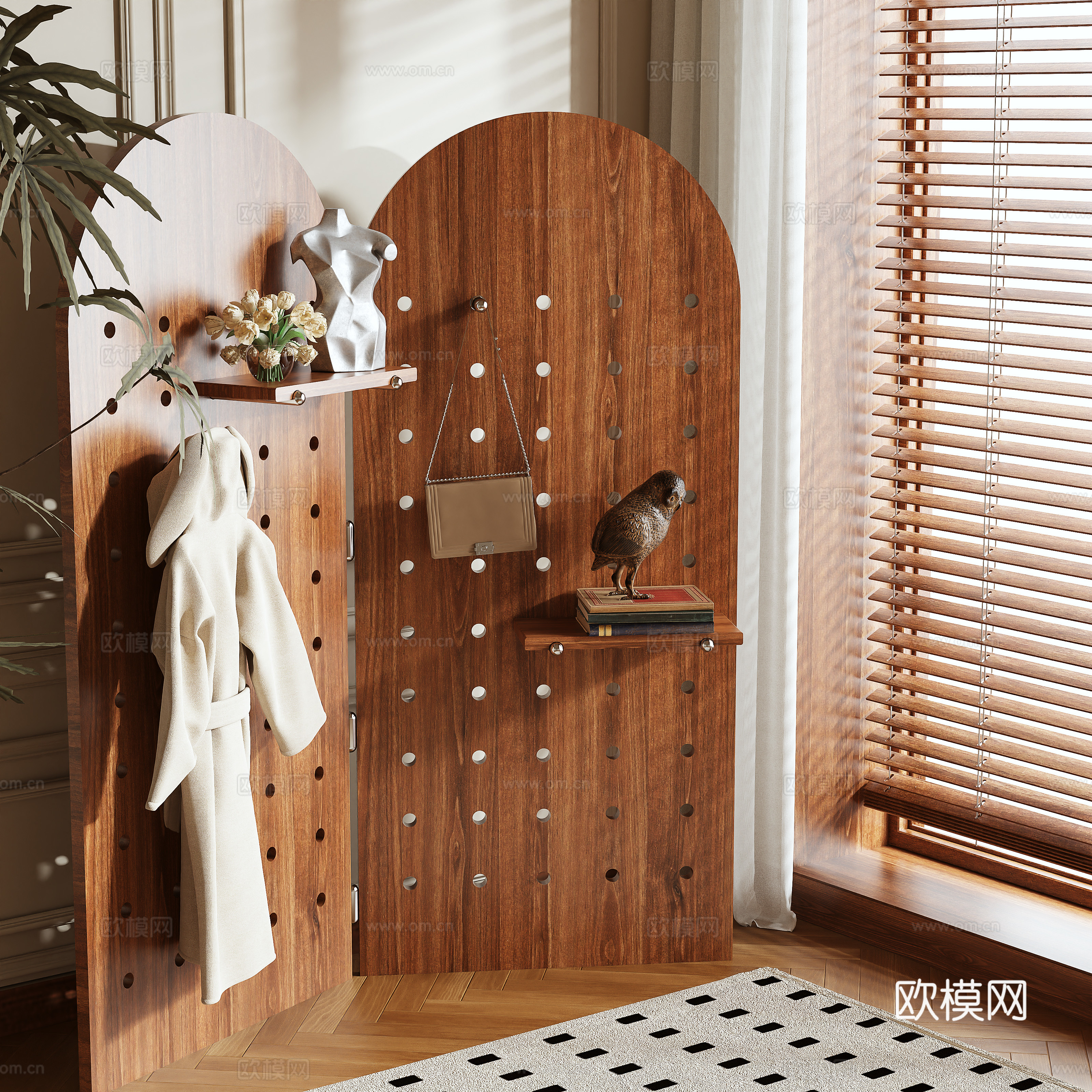 Log wind screen 3d model