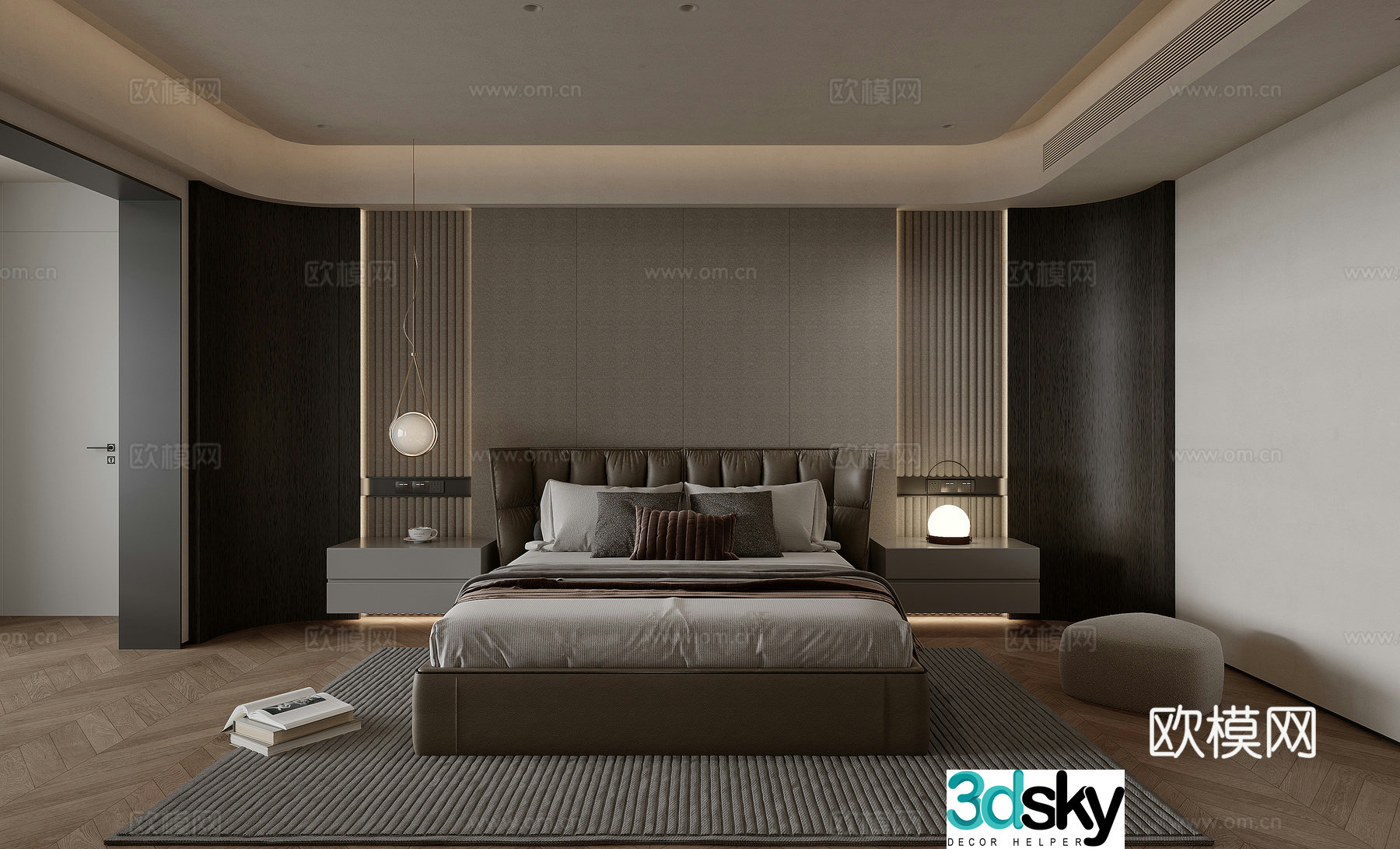 Modern bedroom master bedroom 3d model
