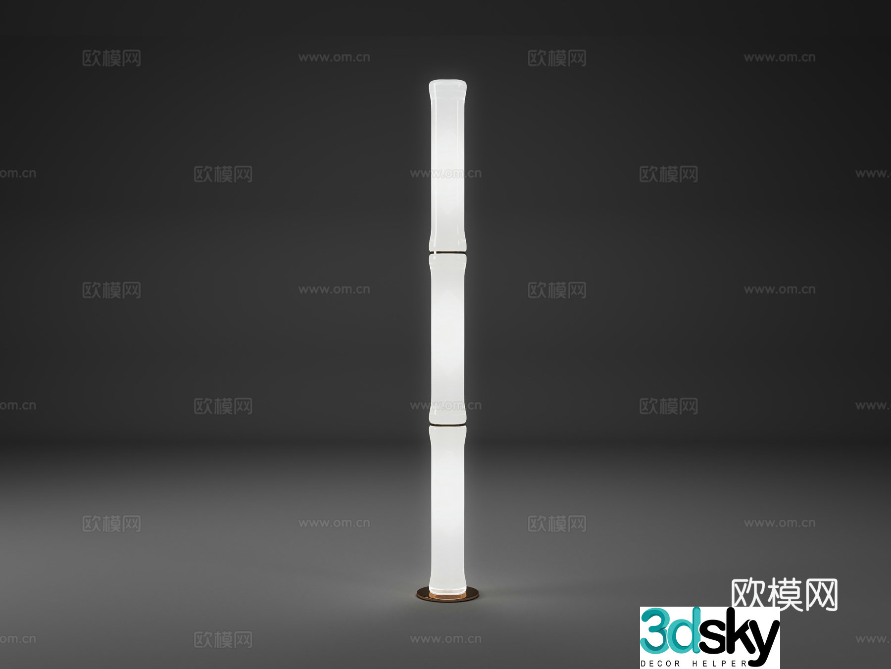 Bamboo floor lamp 3d model