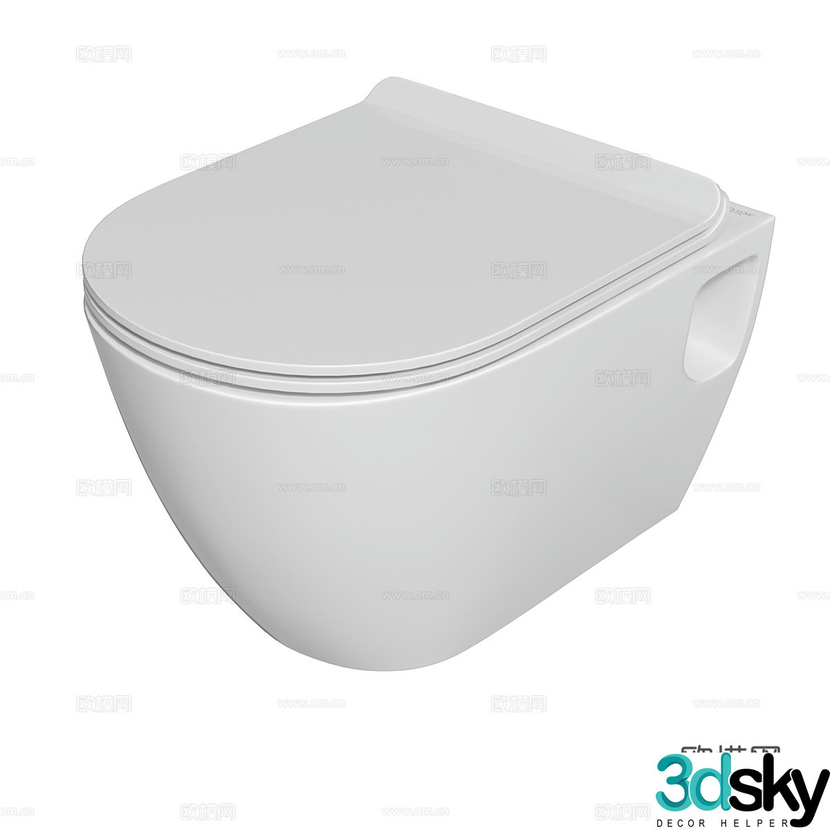 Modern toilet smart toilet wall-mounted toilet household toilet public toilet seat 3D model
