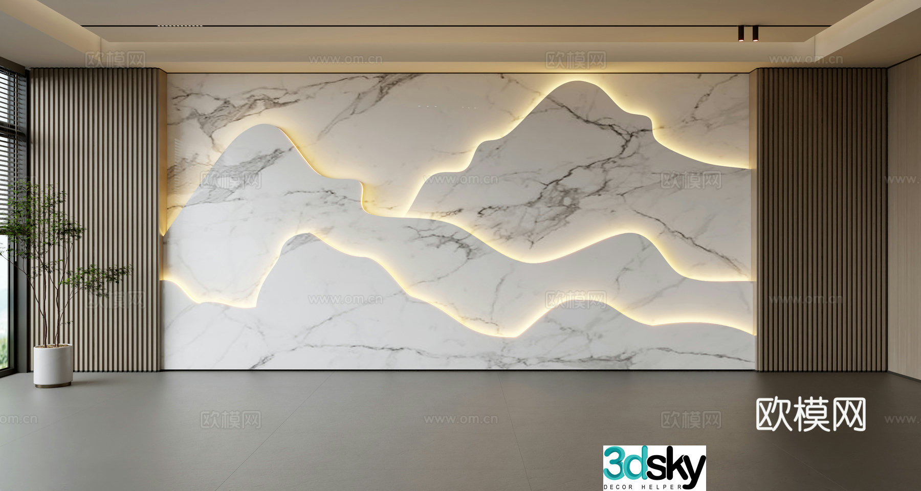 Modern front desk background wall Simple background wall Front desk reception area background wall Company front desk background wall 3d model