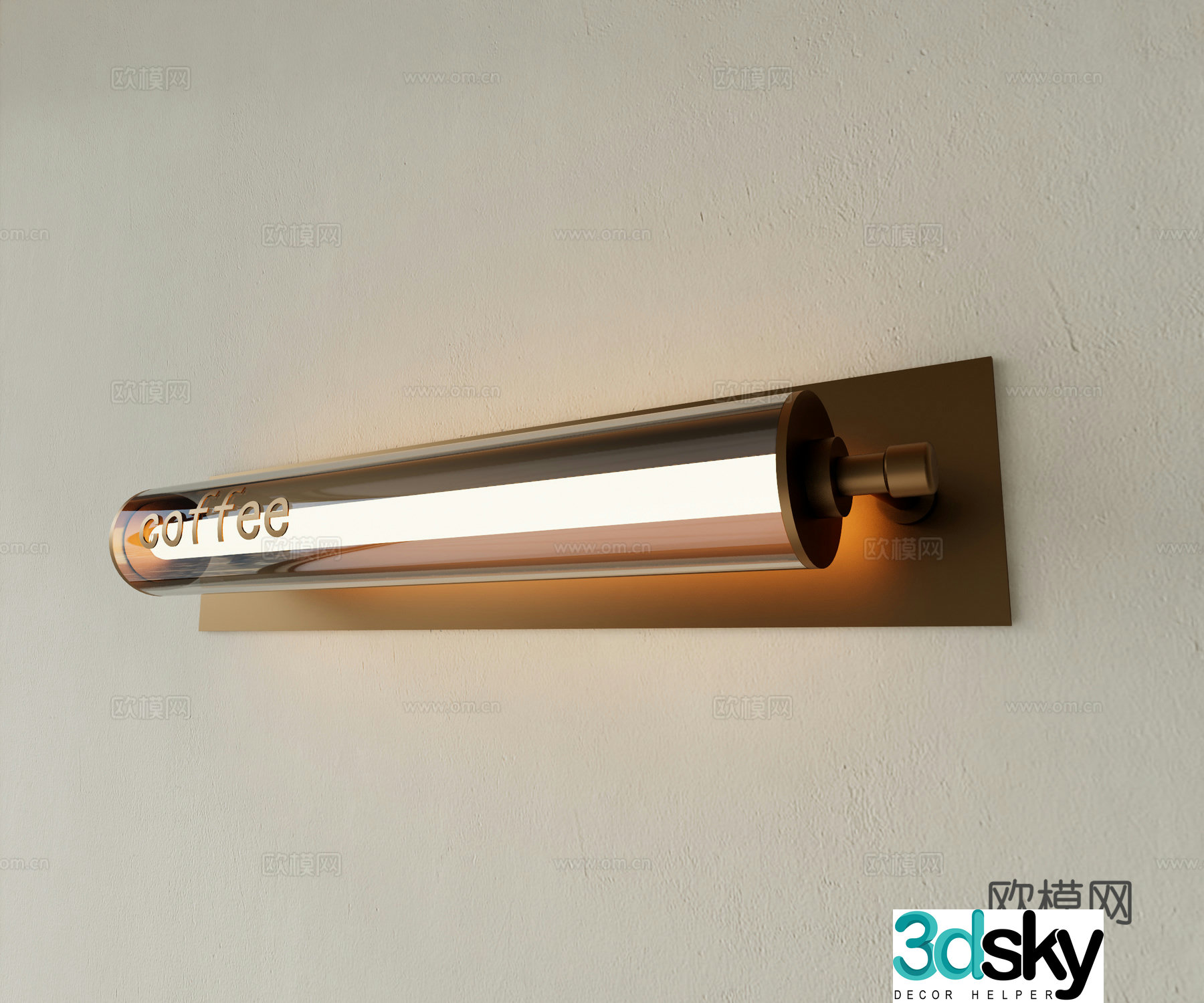 Modern outdoor wall light Long strip wall light 3d model
