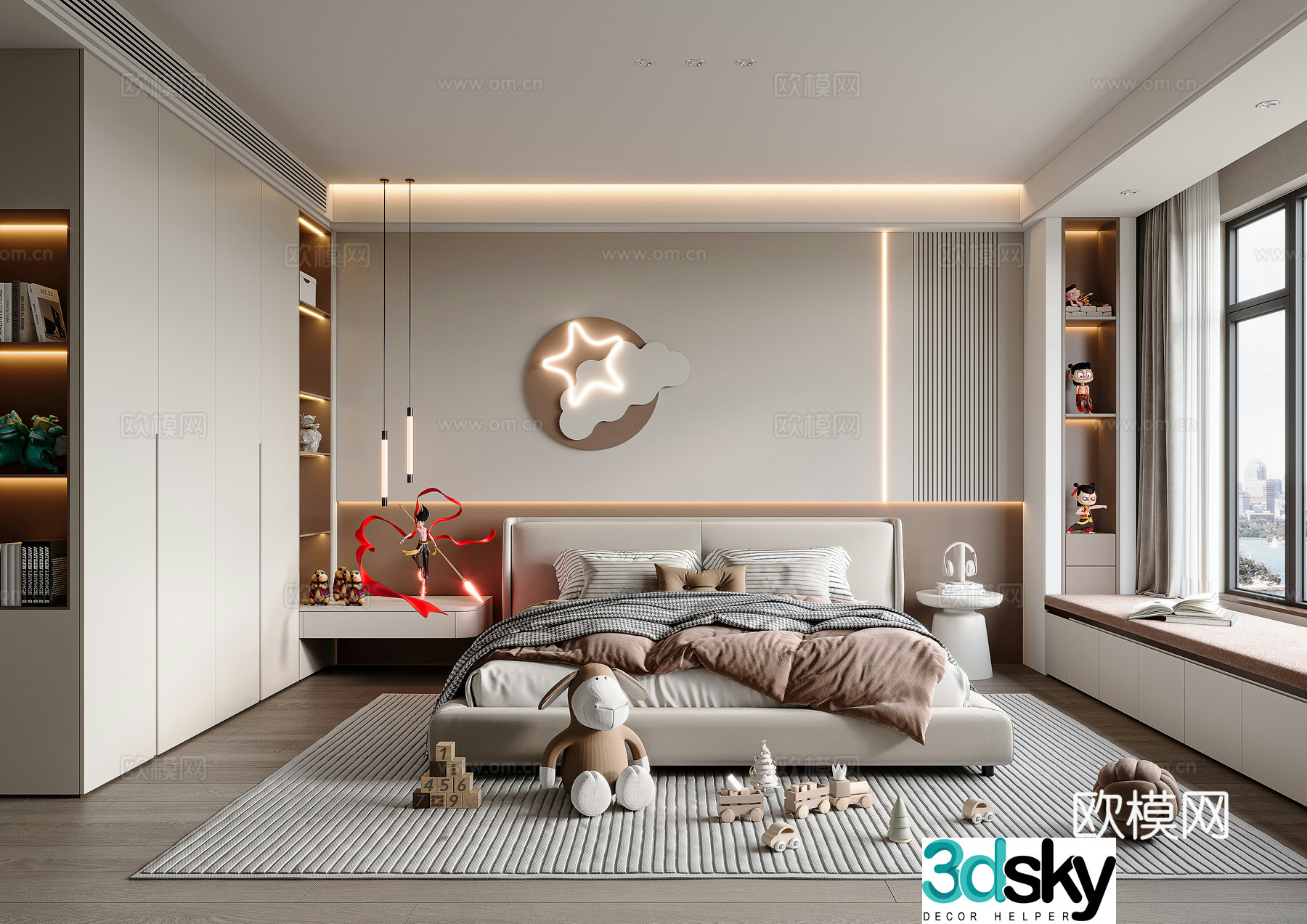 Modern girl room 3d model