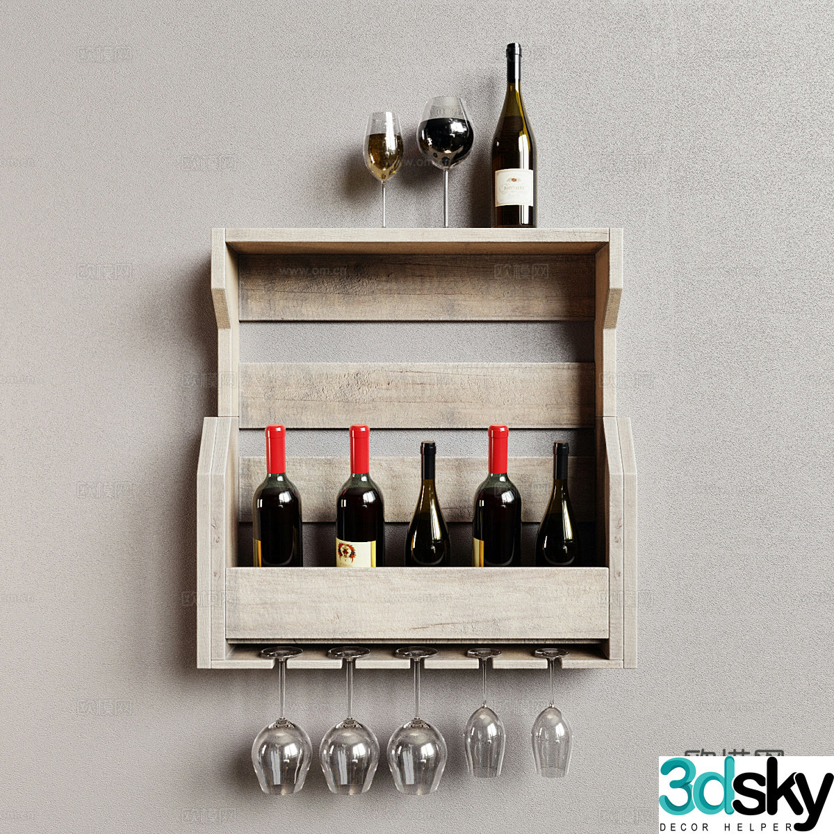 New Chinese wine rack cup holder 3D model
